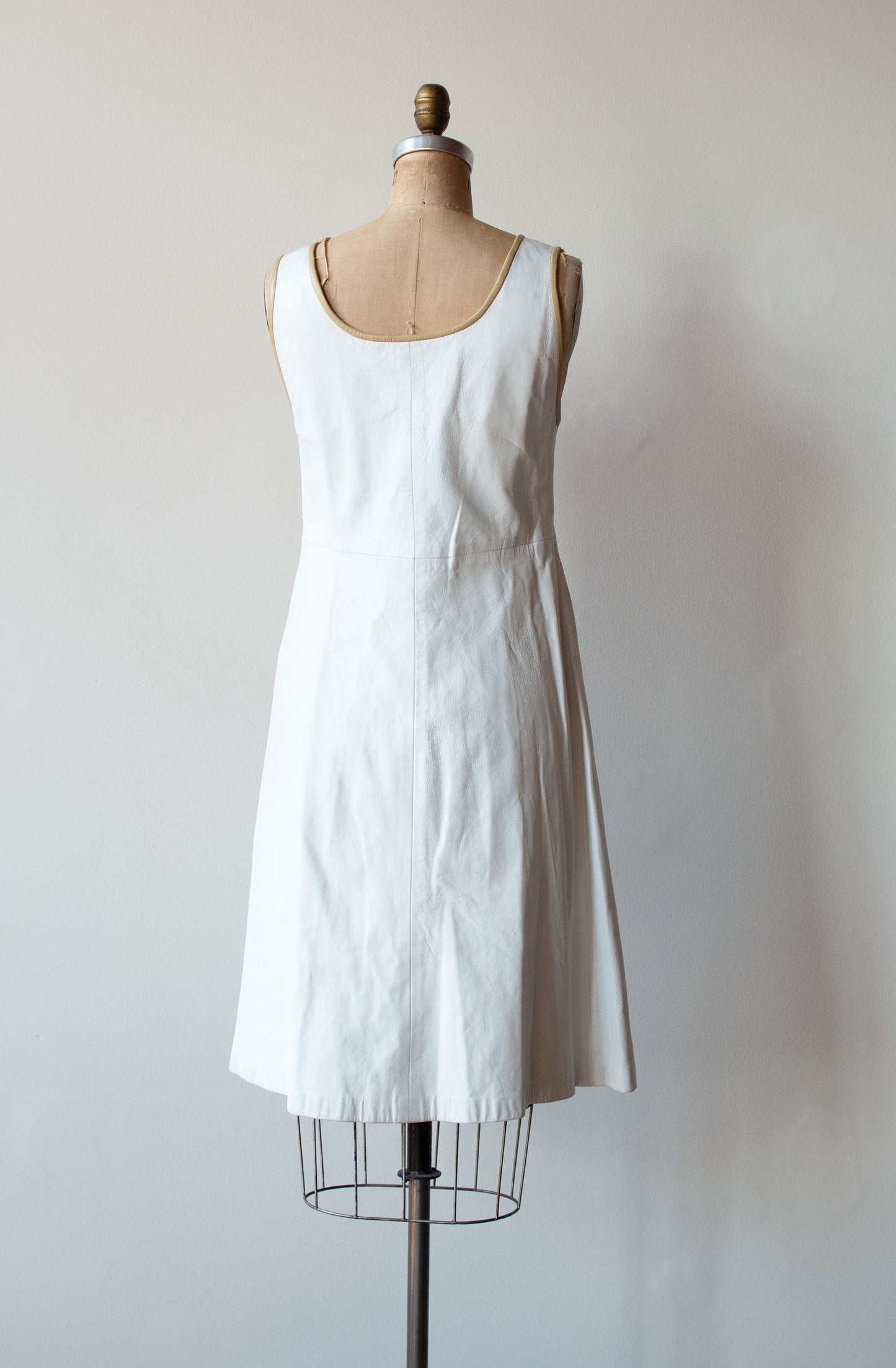 1960s White Leather Dress | Bonnie Cashin
