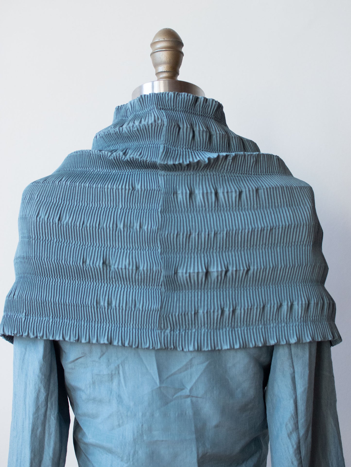 Pleated Teal Blouse | Romeo Gigli for Callaghan