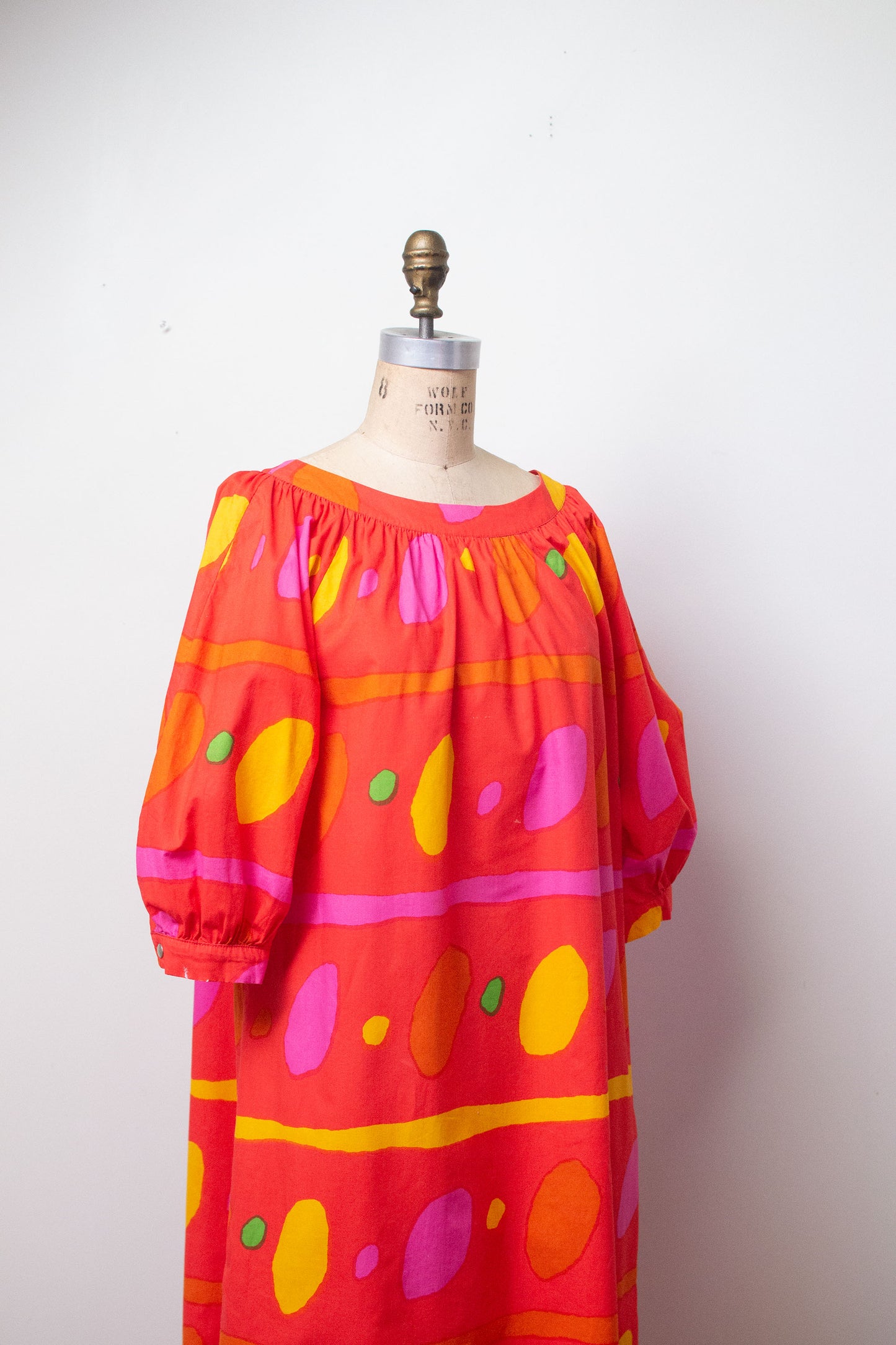 1980s Orange Polka Dot Dress | Marimekko