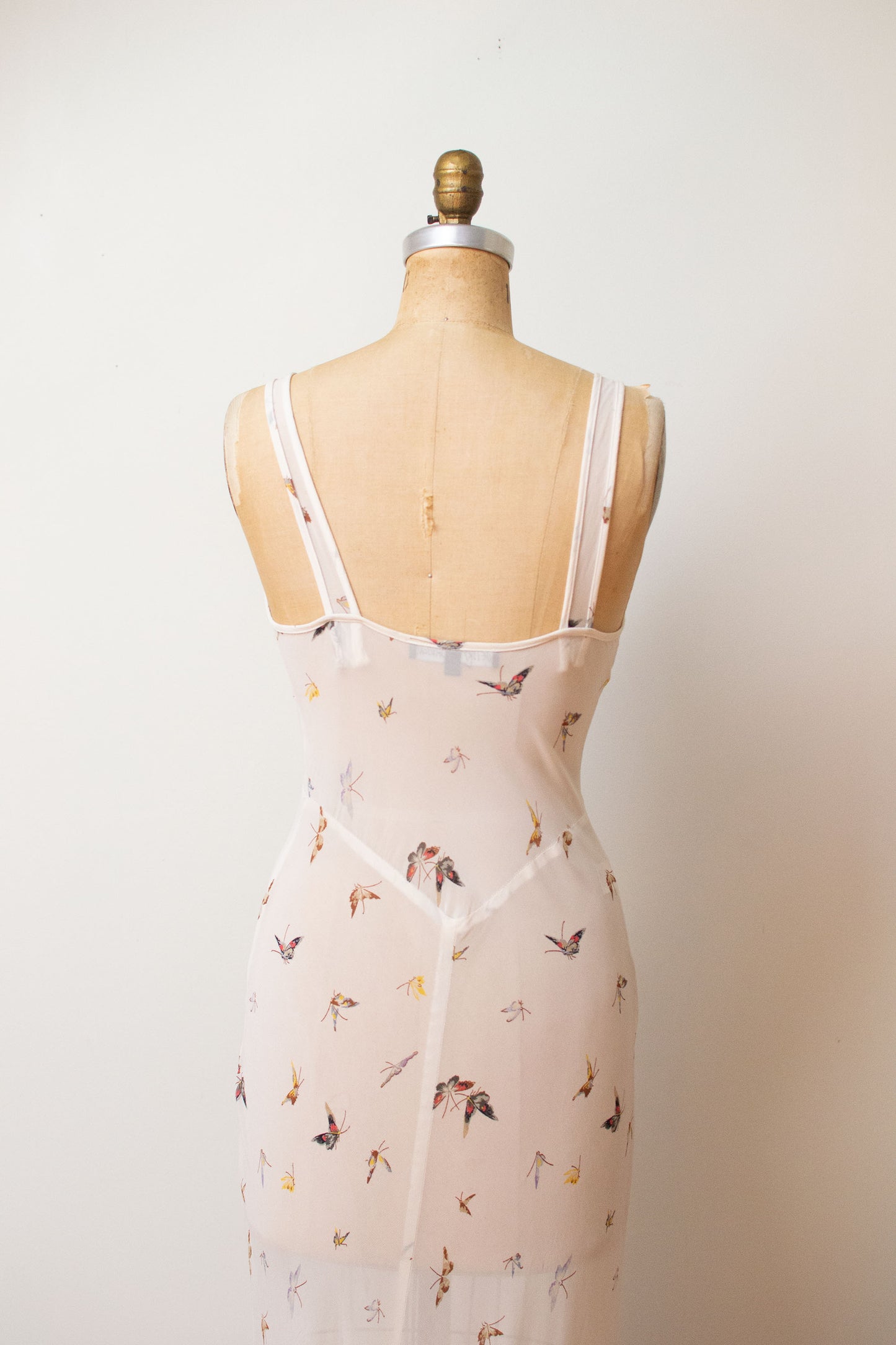 1990s Sheer Butterfly Print Bias Cut Dress | Betsey Johnson