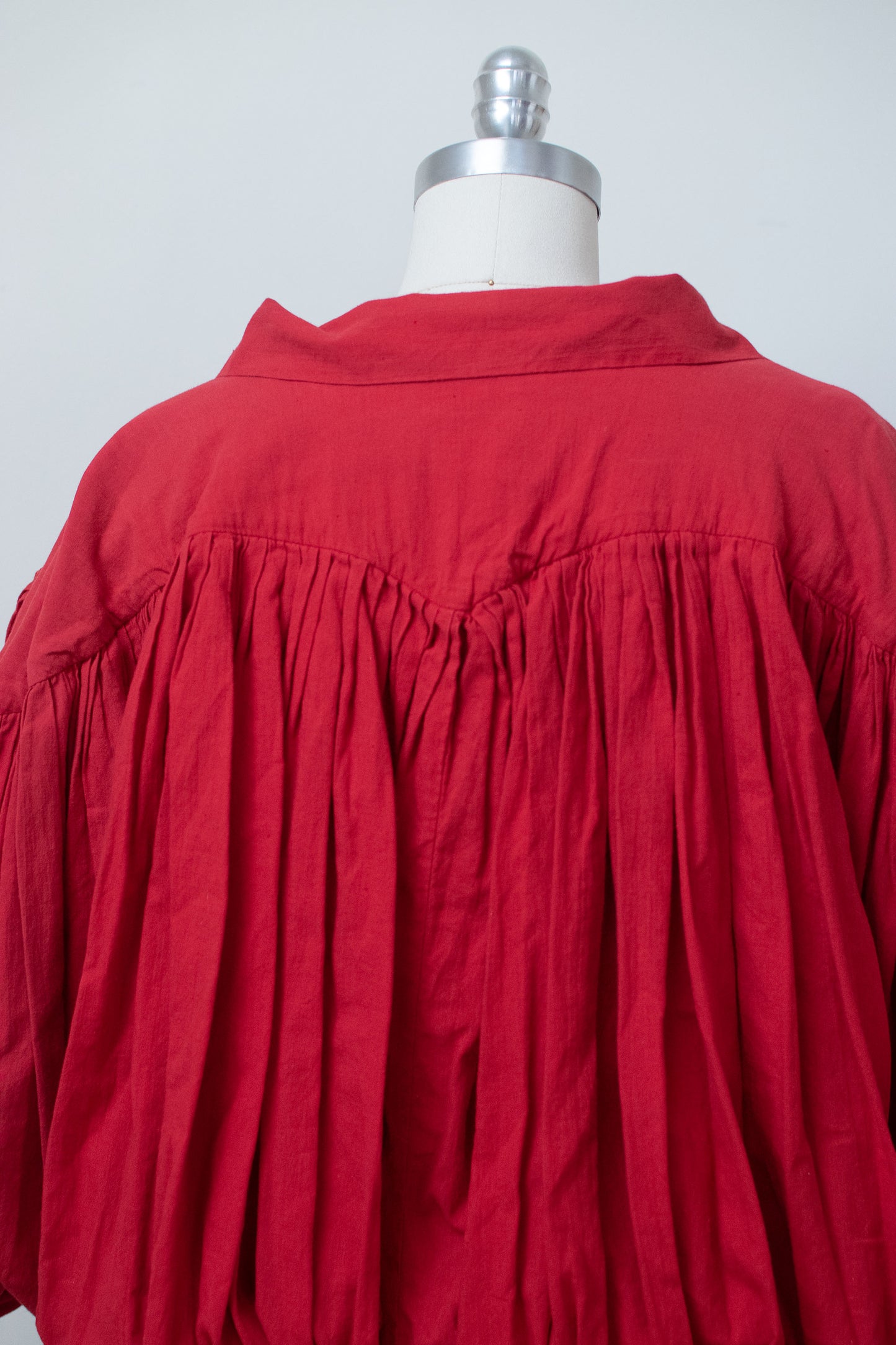 1980s Red Cotton Blouse | Norma Kamali