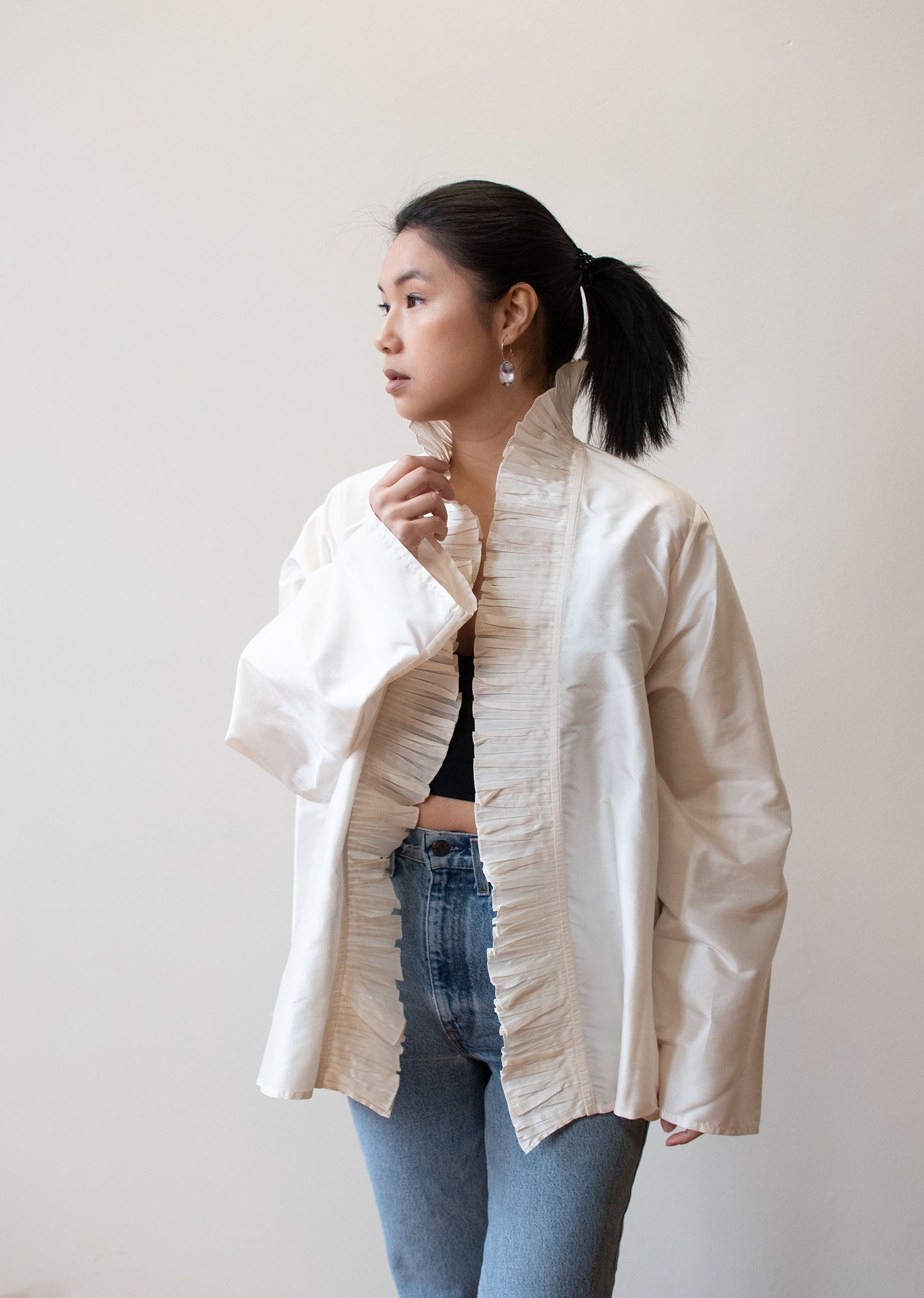 White Silk Jacket | Mary Ann Restivo