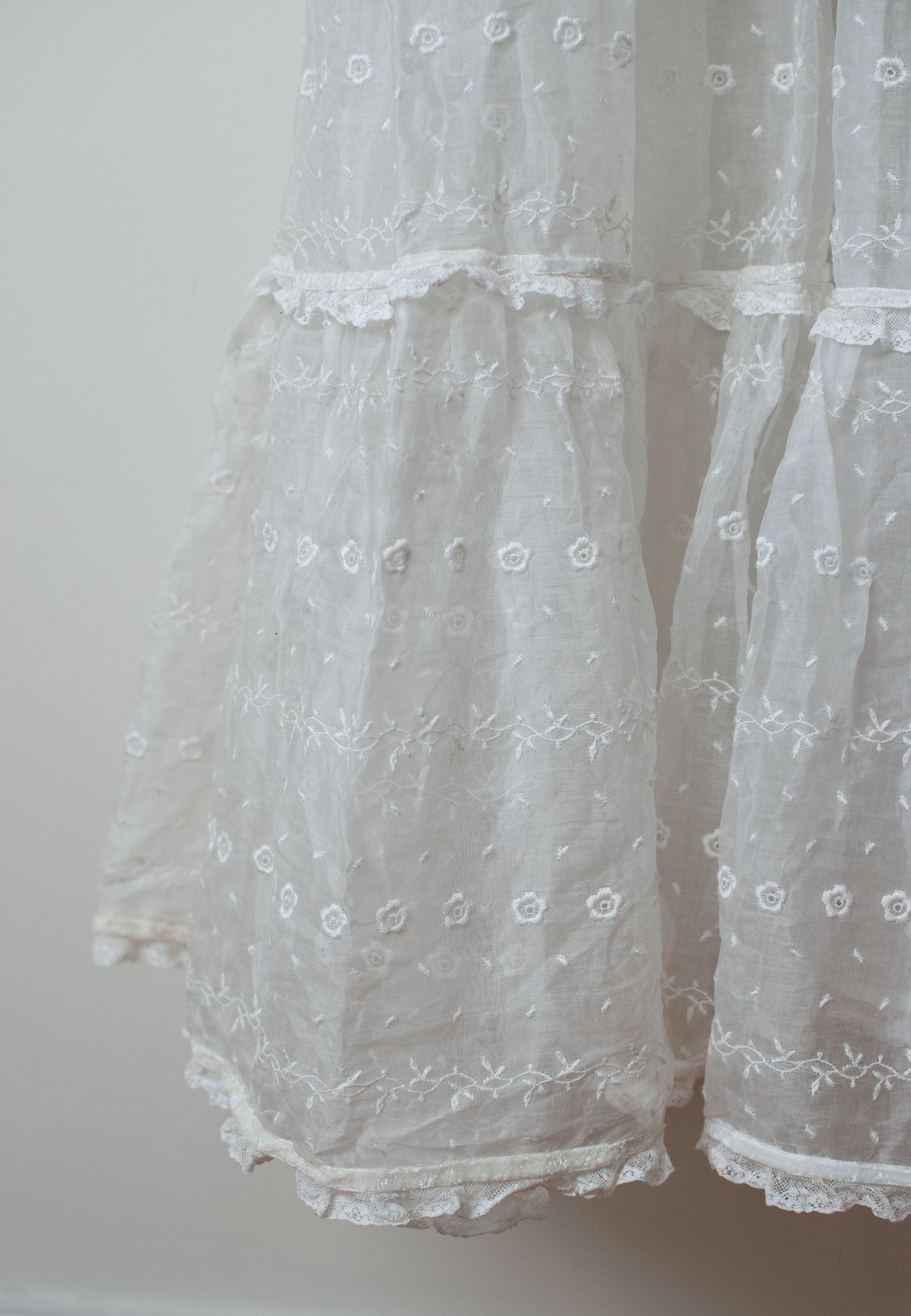 1930s Embroidered Organza Dress