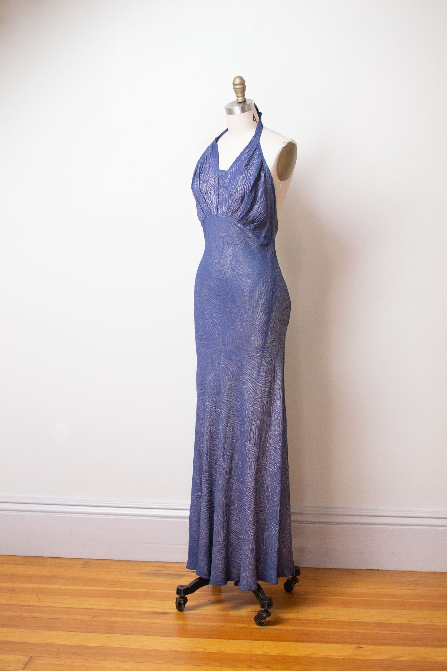 1930s Blue Lame Gown