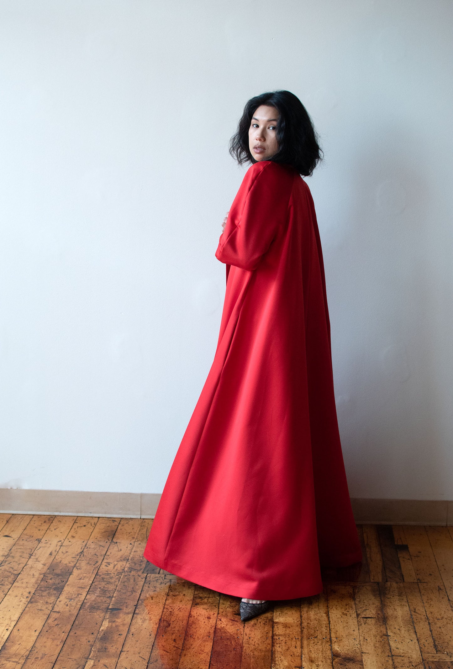 Red Evening Coat | Victor Costa