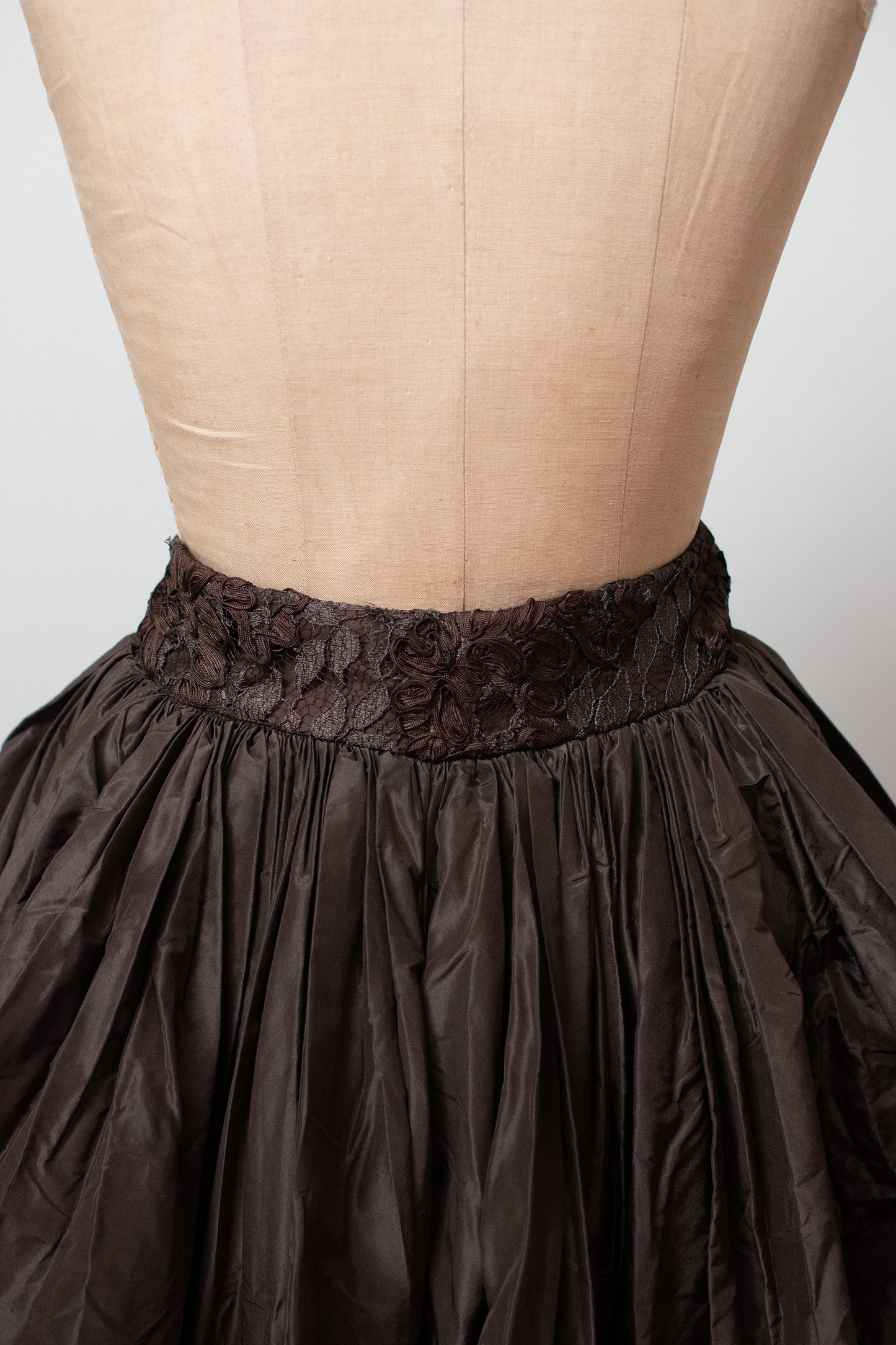 1980s Brown Silk Overskirt