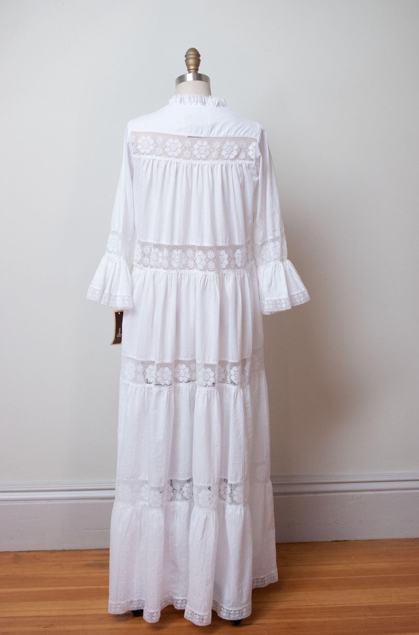 1980s Lace Trim Lounge Dress | David Brown