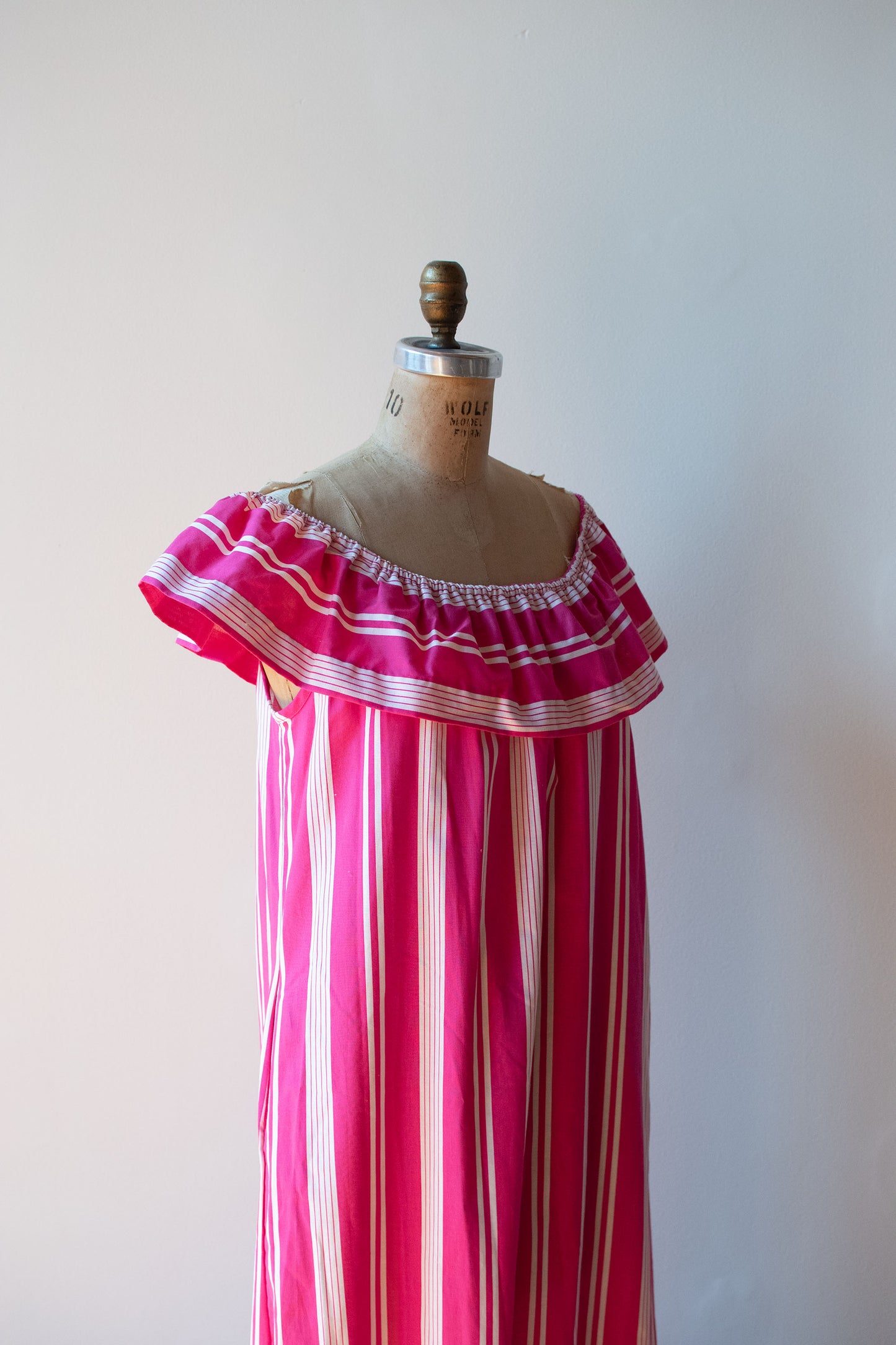 1980s Pink Striped Dress | David Brown