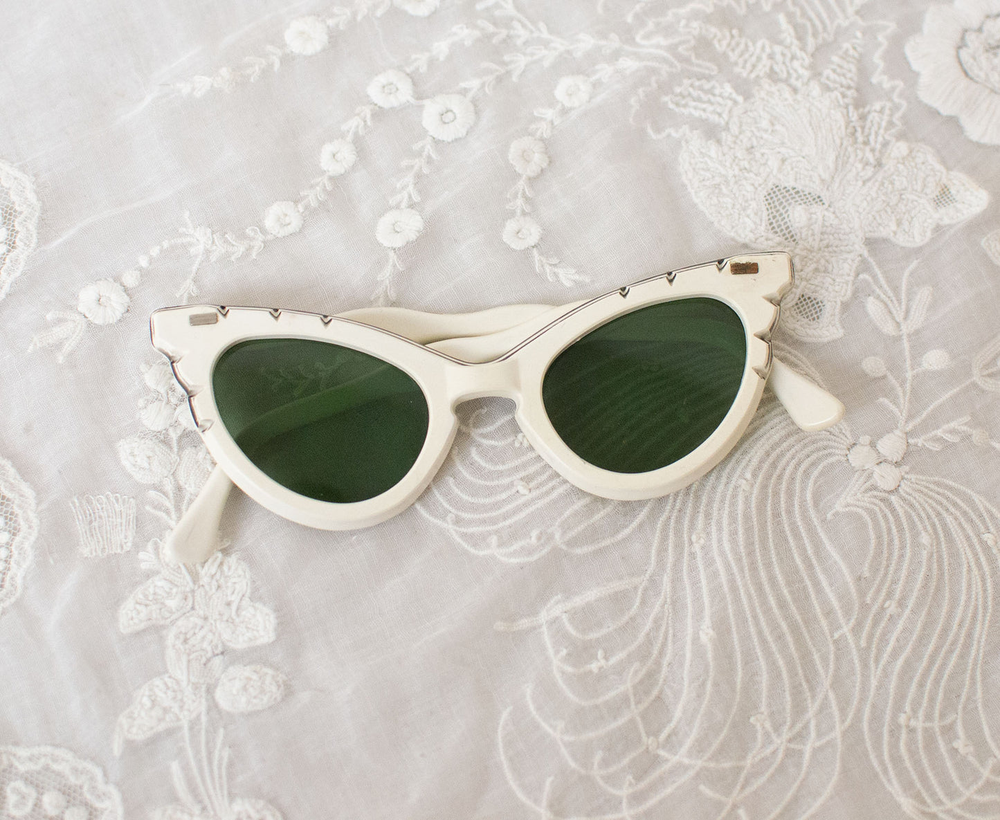 1950s White Cat Eye Sunglasses