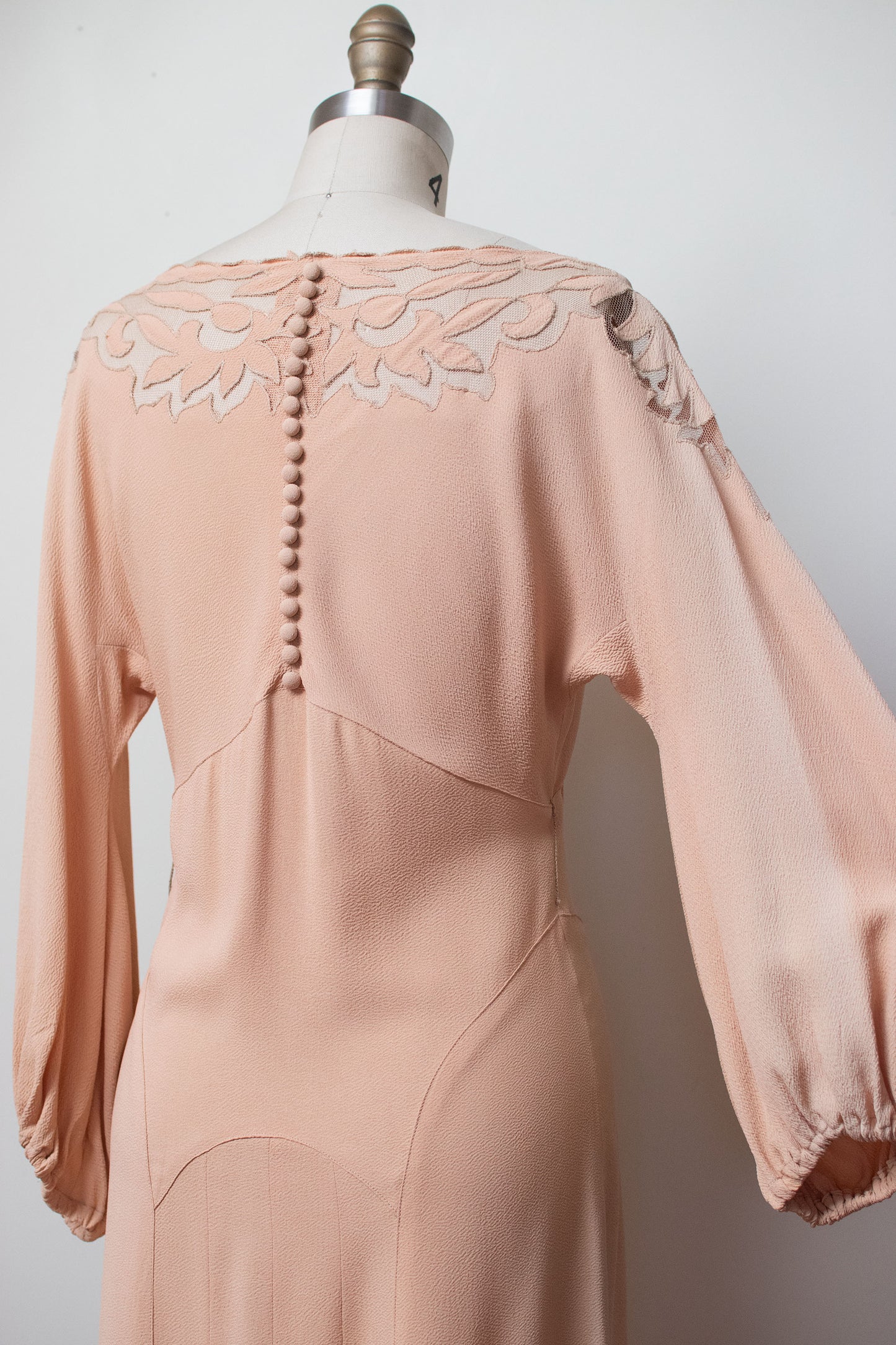 1930s Blush Crepe Dress