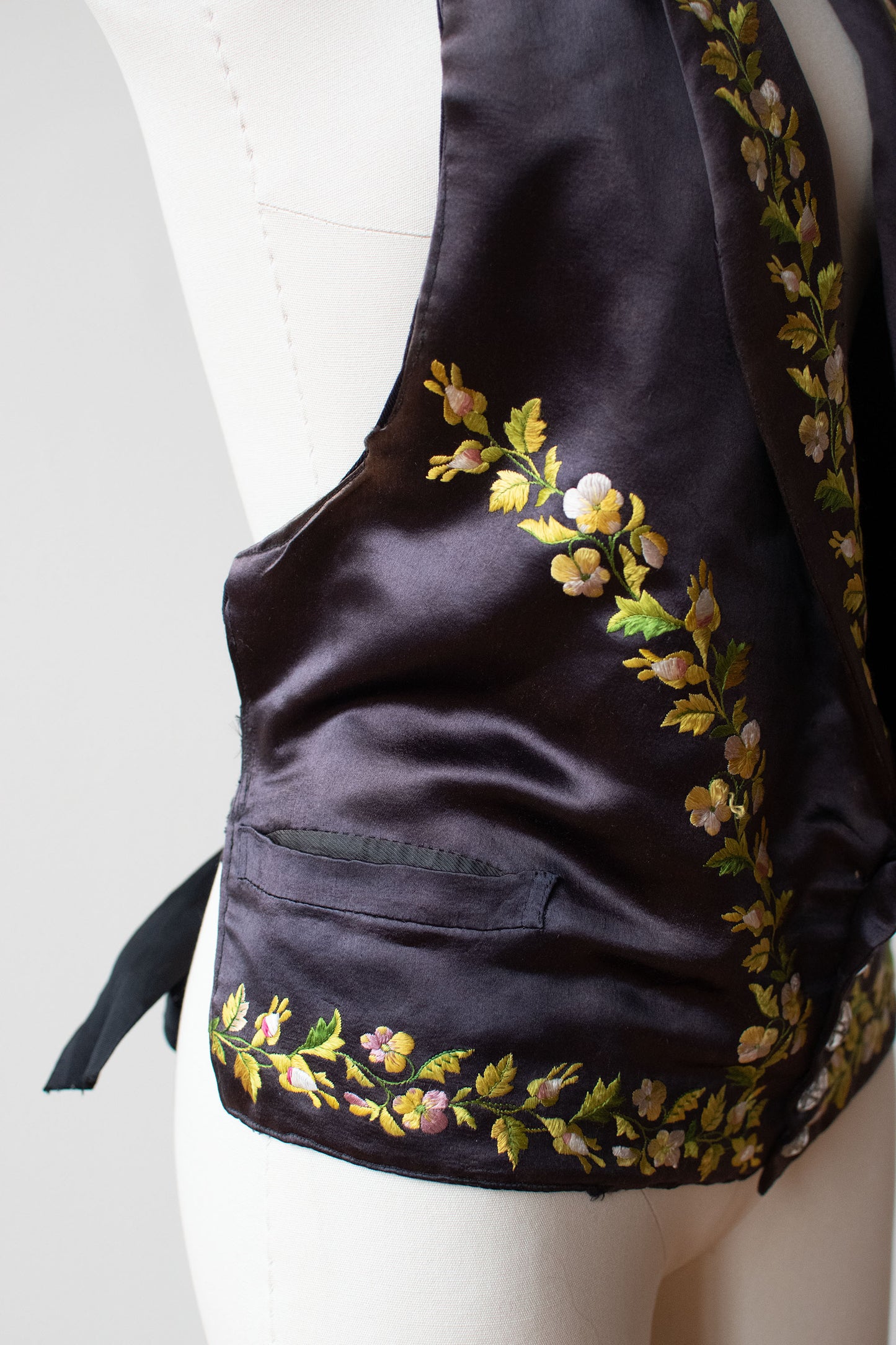 Antique Embroidered Silk Vest
