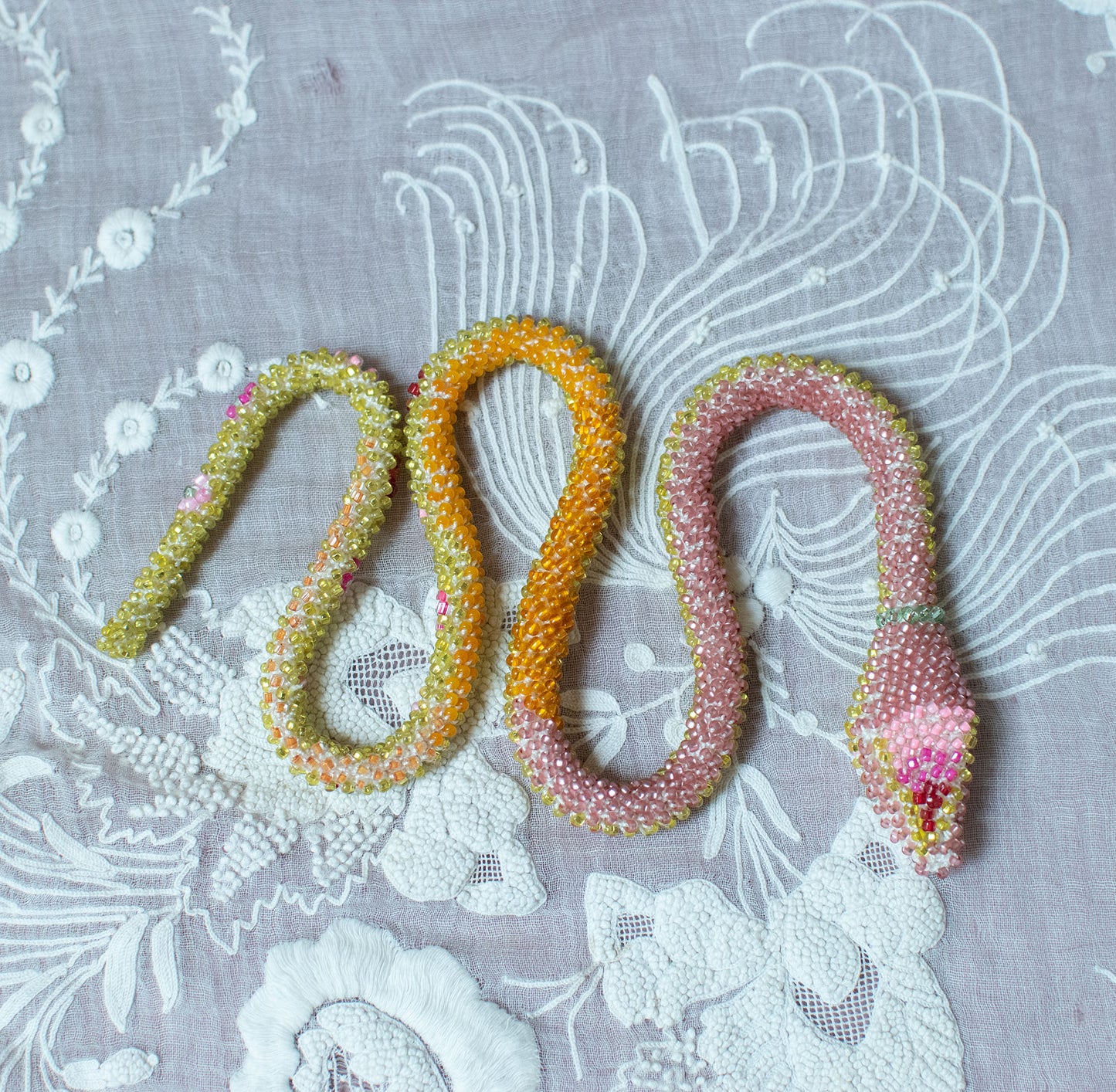 Bead Crochet Snake Necklace | Sunset