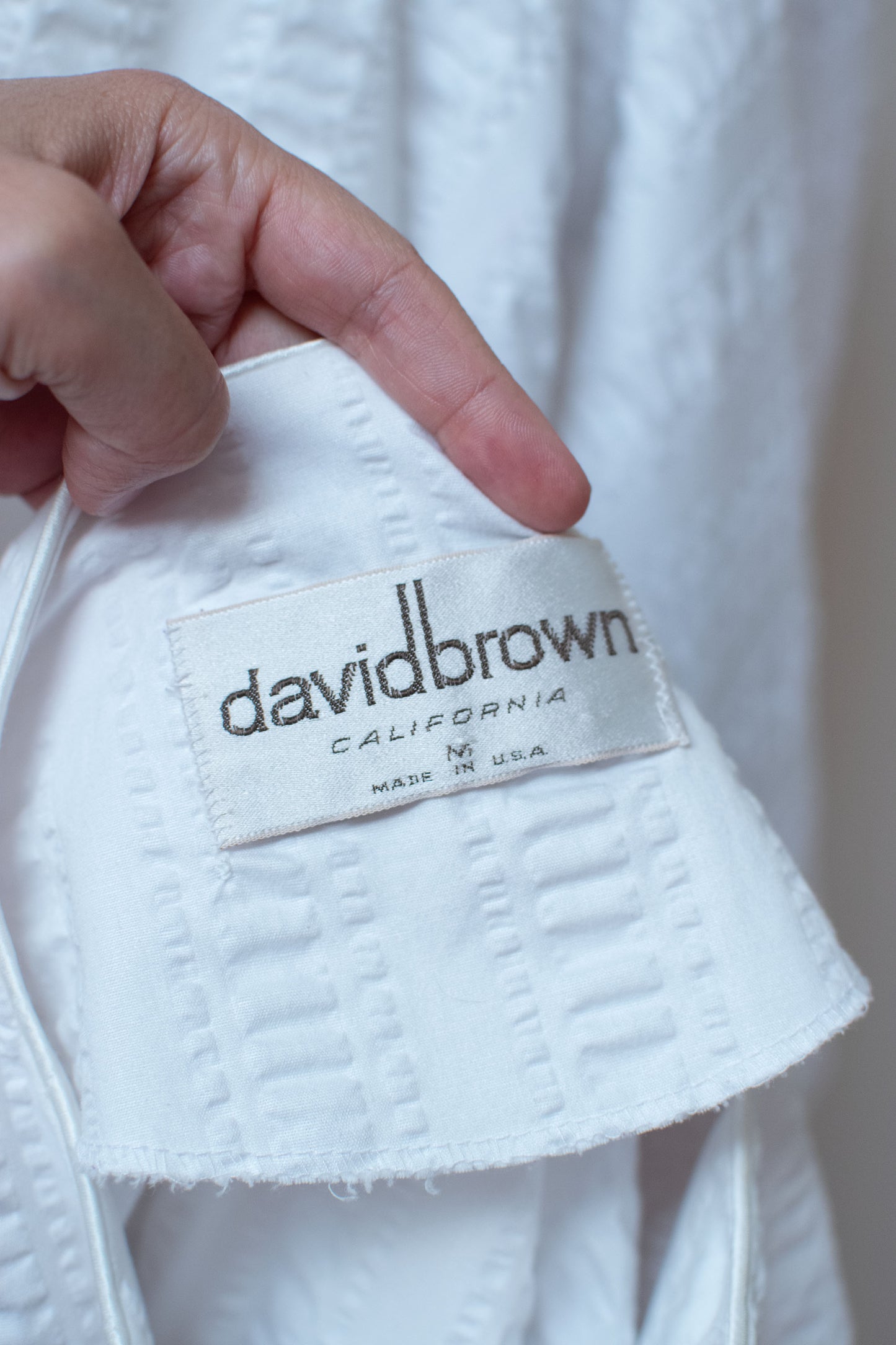 1980s Puff Sleeve Cotton Dress | David Brown