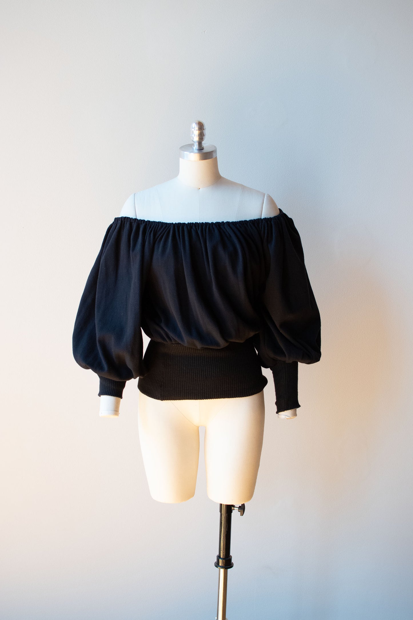 1980s Black Bishop Sleeve Sweatshirt | Norma Kamali