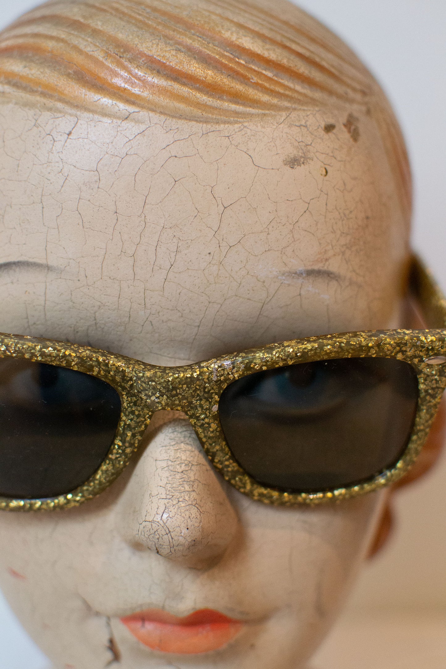 1980s Gold Glitter Sunglasses