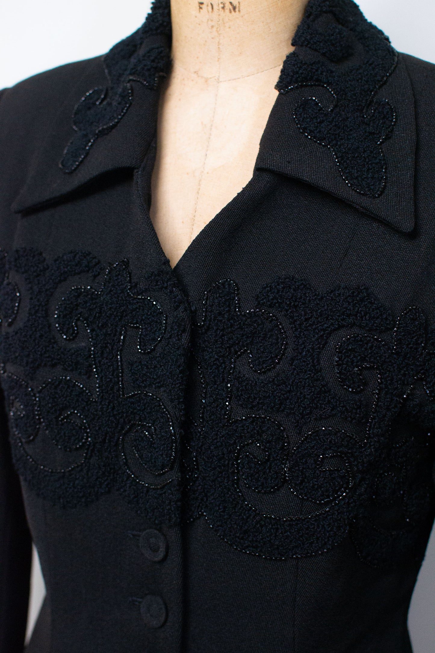 1940s Black Boucle Jacket