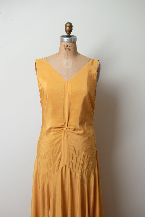 1920s Marigold Dress w/ Floral Applique – Female Hysteria Vintage