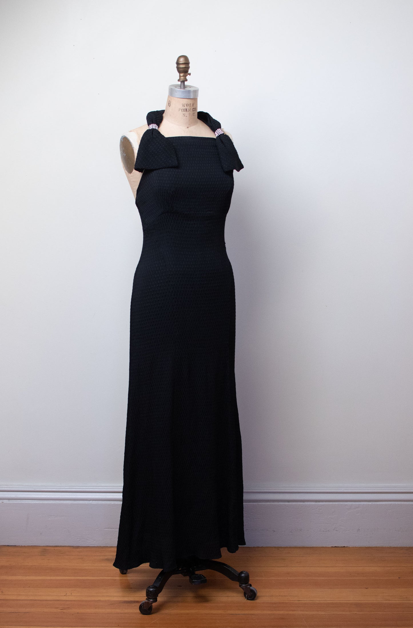 1930s Black Crepe Gown