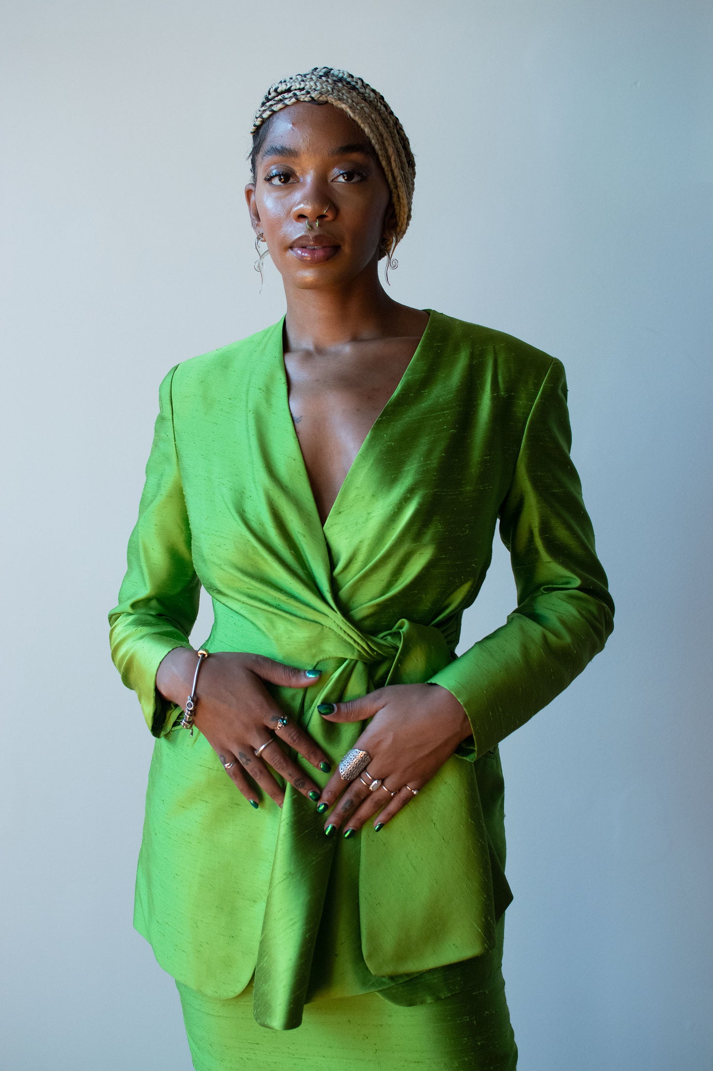 Green Silk Suit | Donna Karan