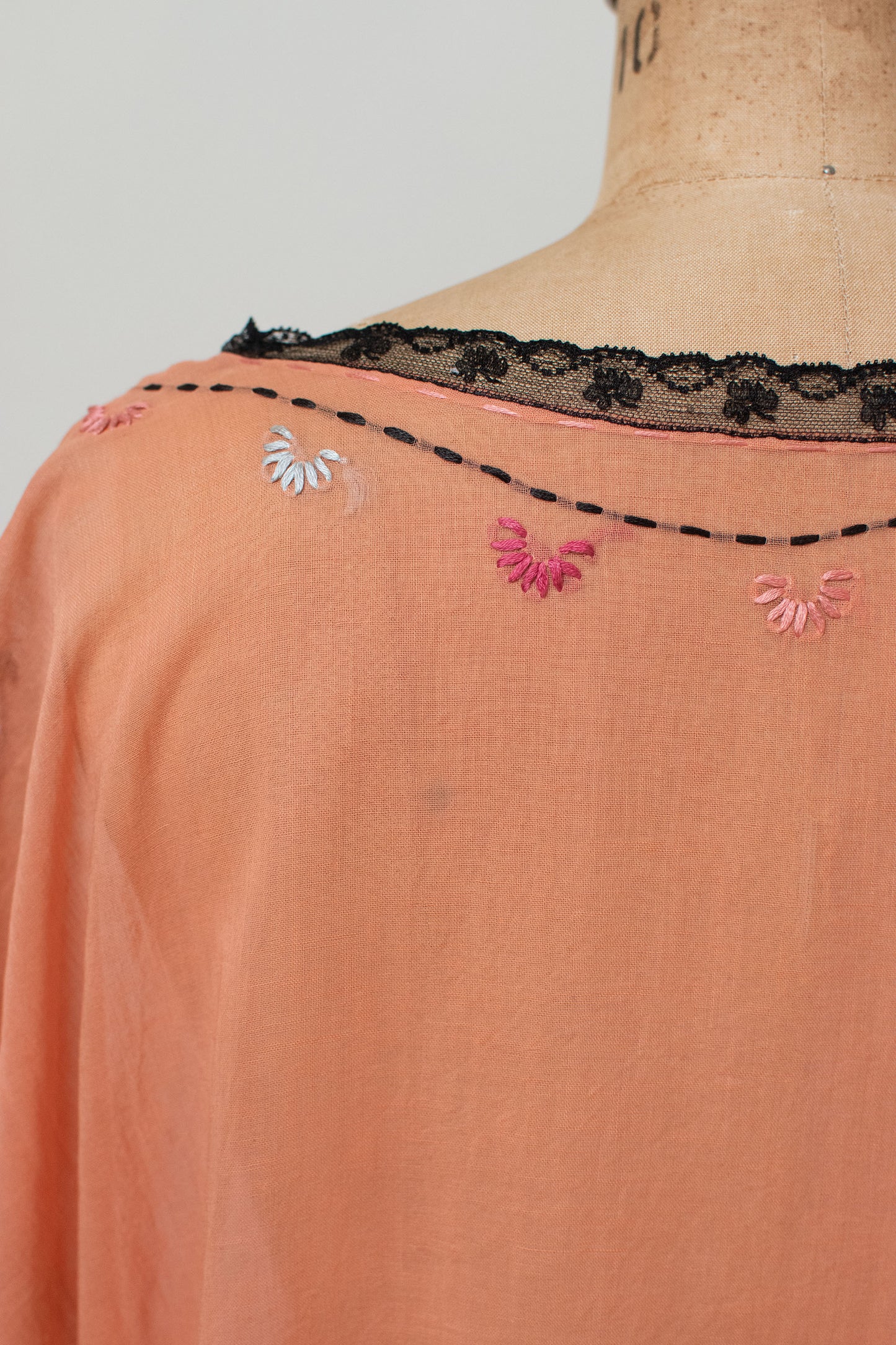 1920s Embroidered Negligee