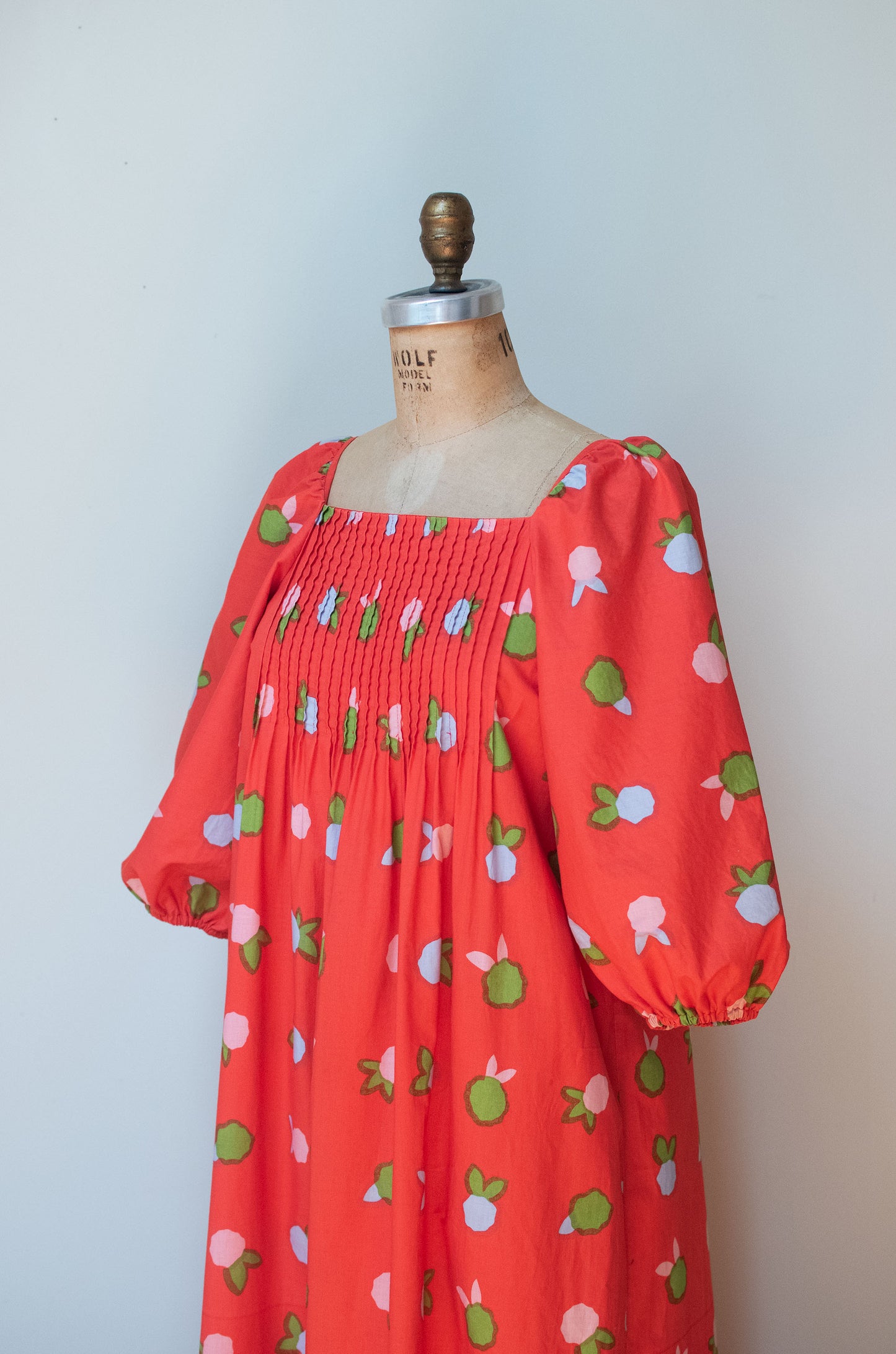 Orange Floral Print Dress | Marimekko 1977