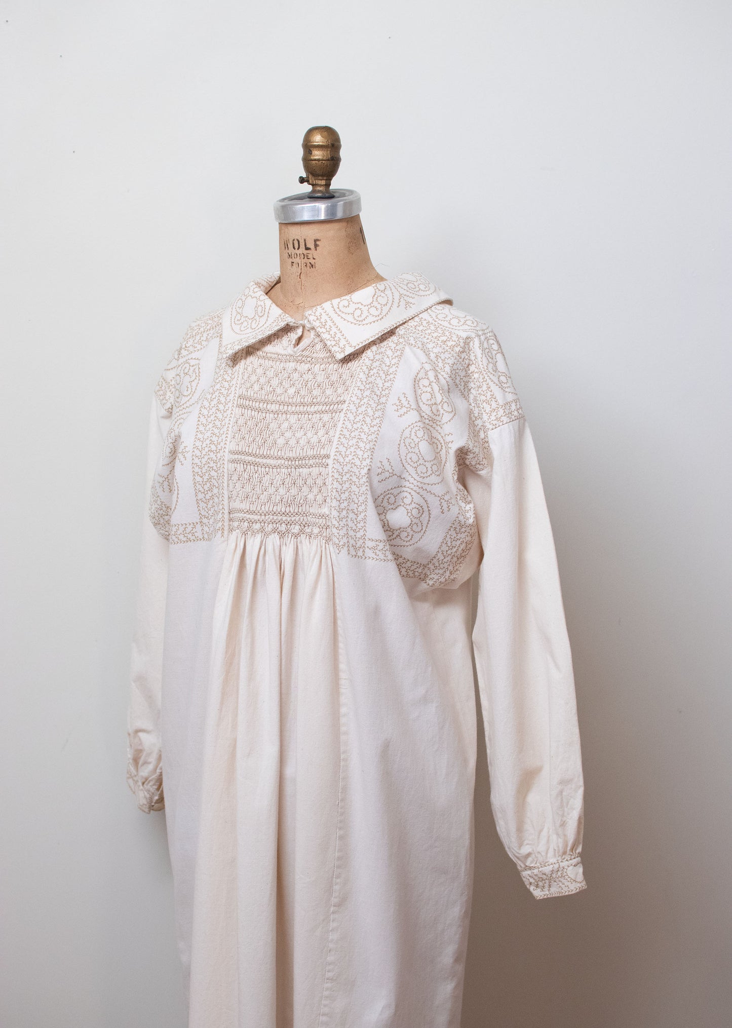 1970s Smocked Cotton Dress