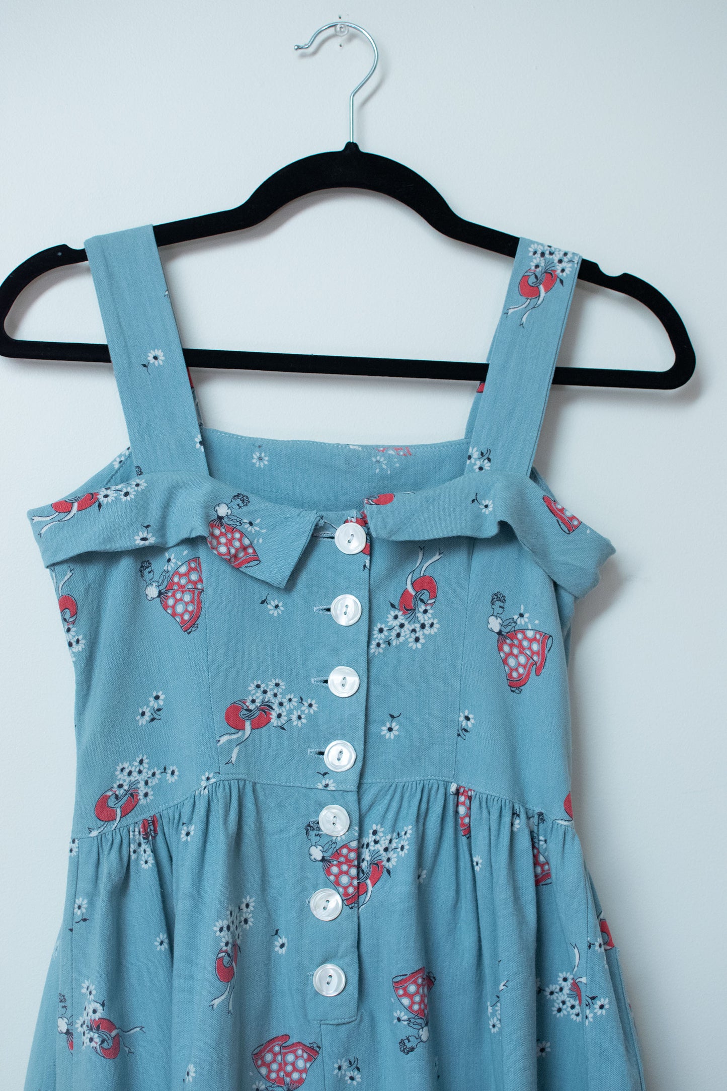 1940s Novelty Print Junior Dress