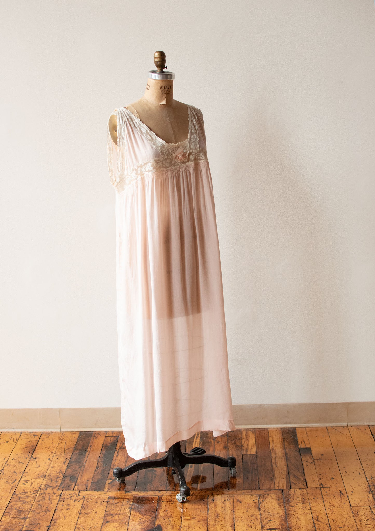 Antique Pink Silk Nightgown