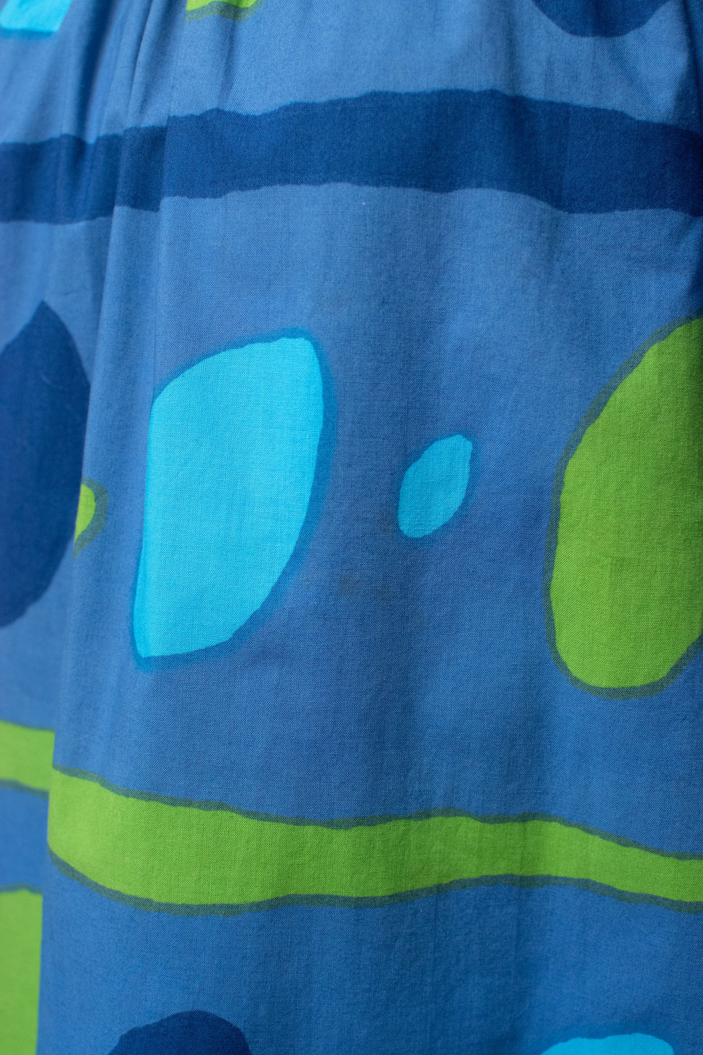 Blue Puff Sleeve Dress | Marimekko 1970s