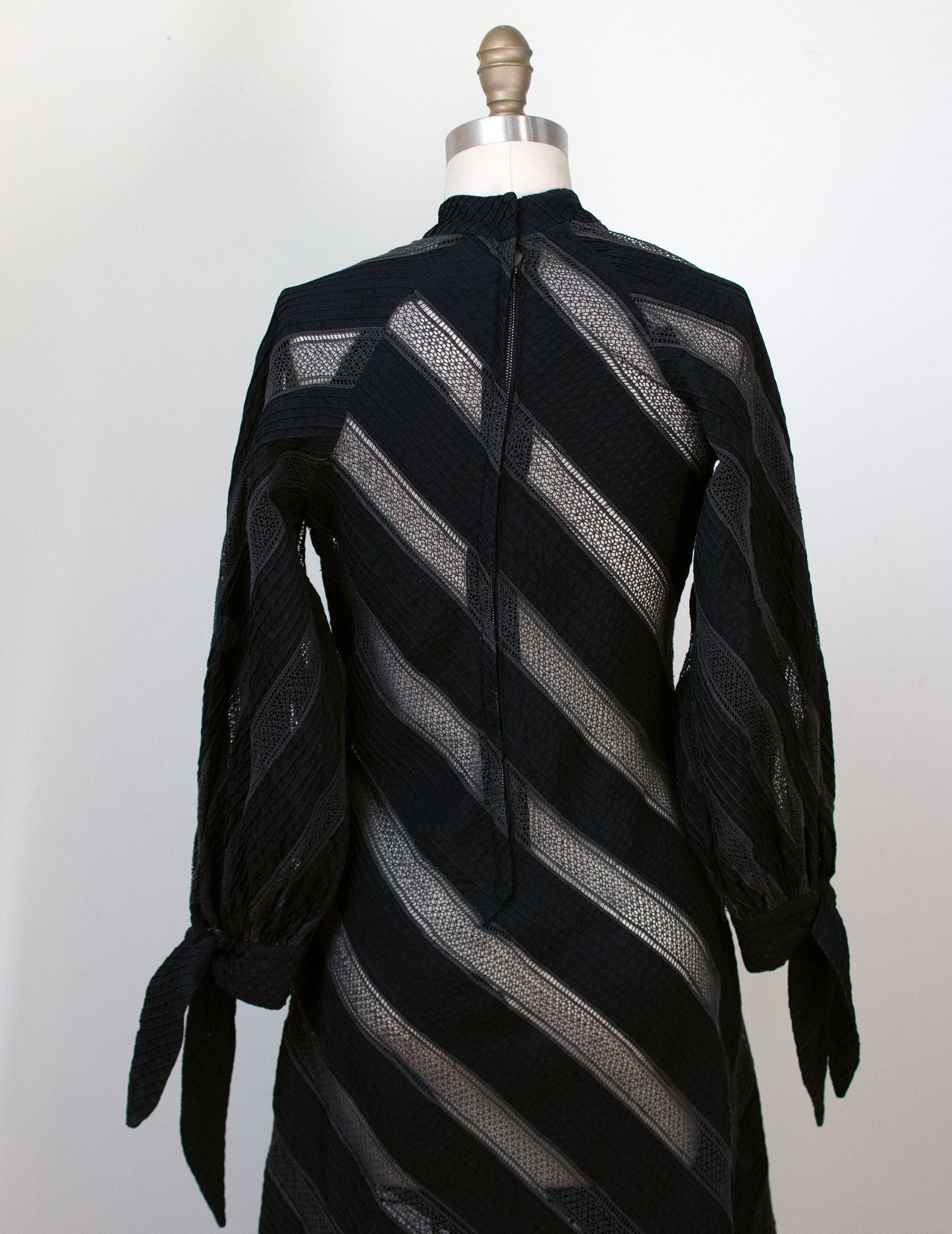 1970s Black Pintuck Dress