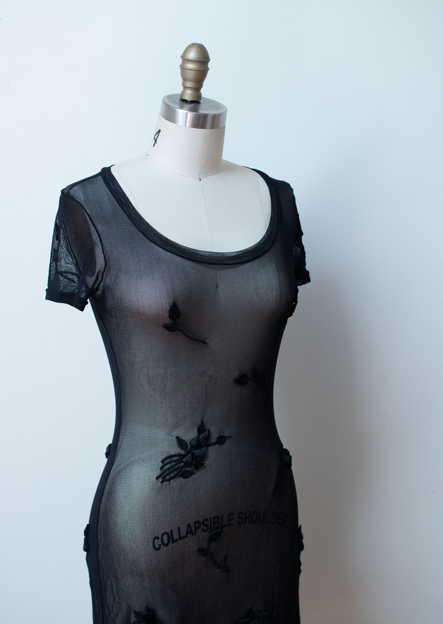 1990s Black Mesh Dress | Vivienne Tam