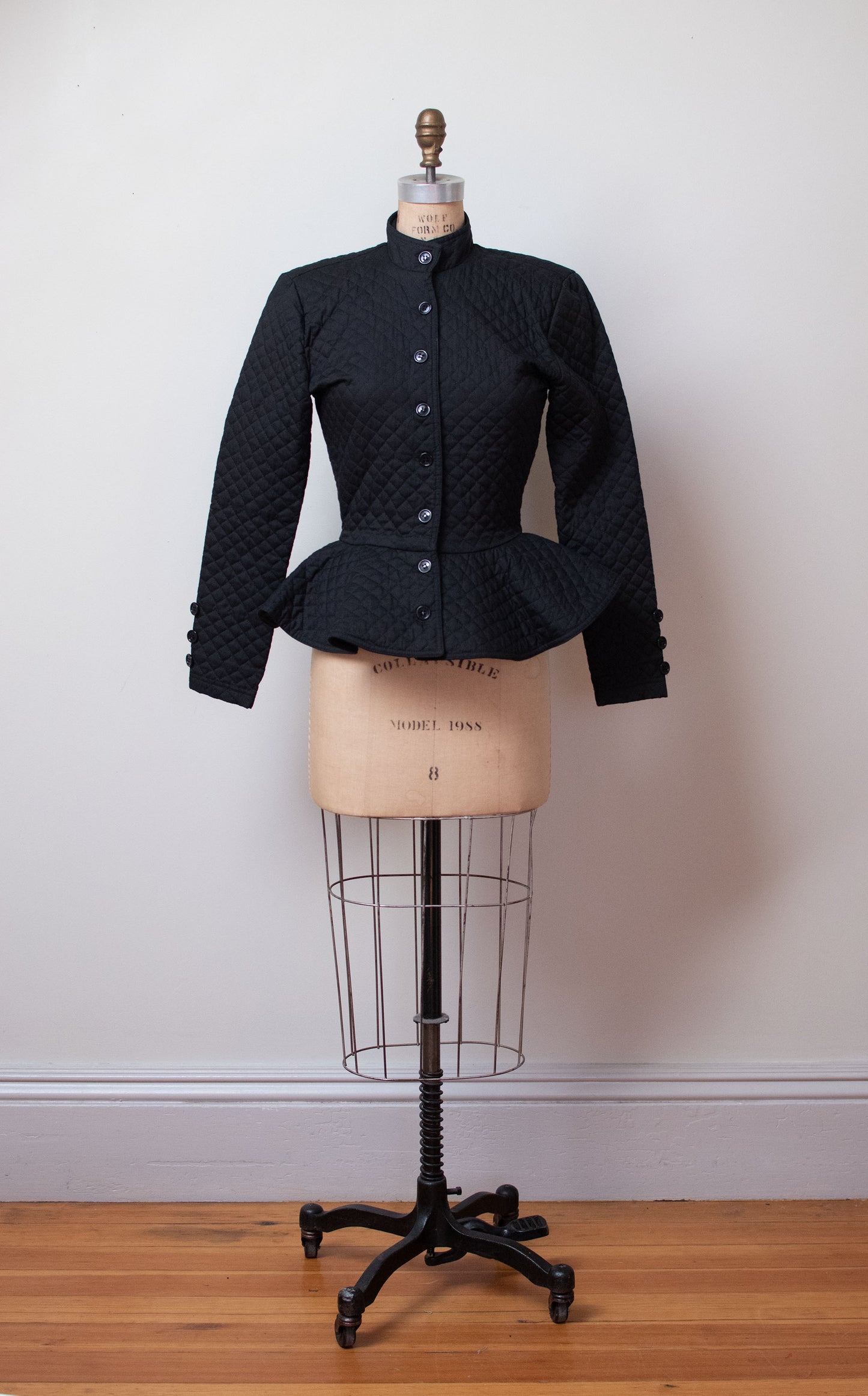 1980s Quilted Peplum Jacket | Betsey Johnson Punk Label