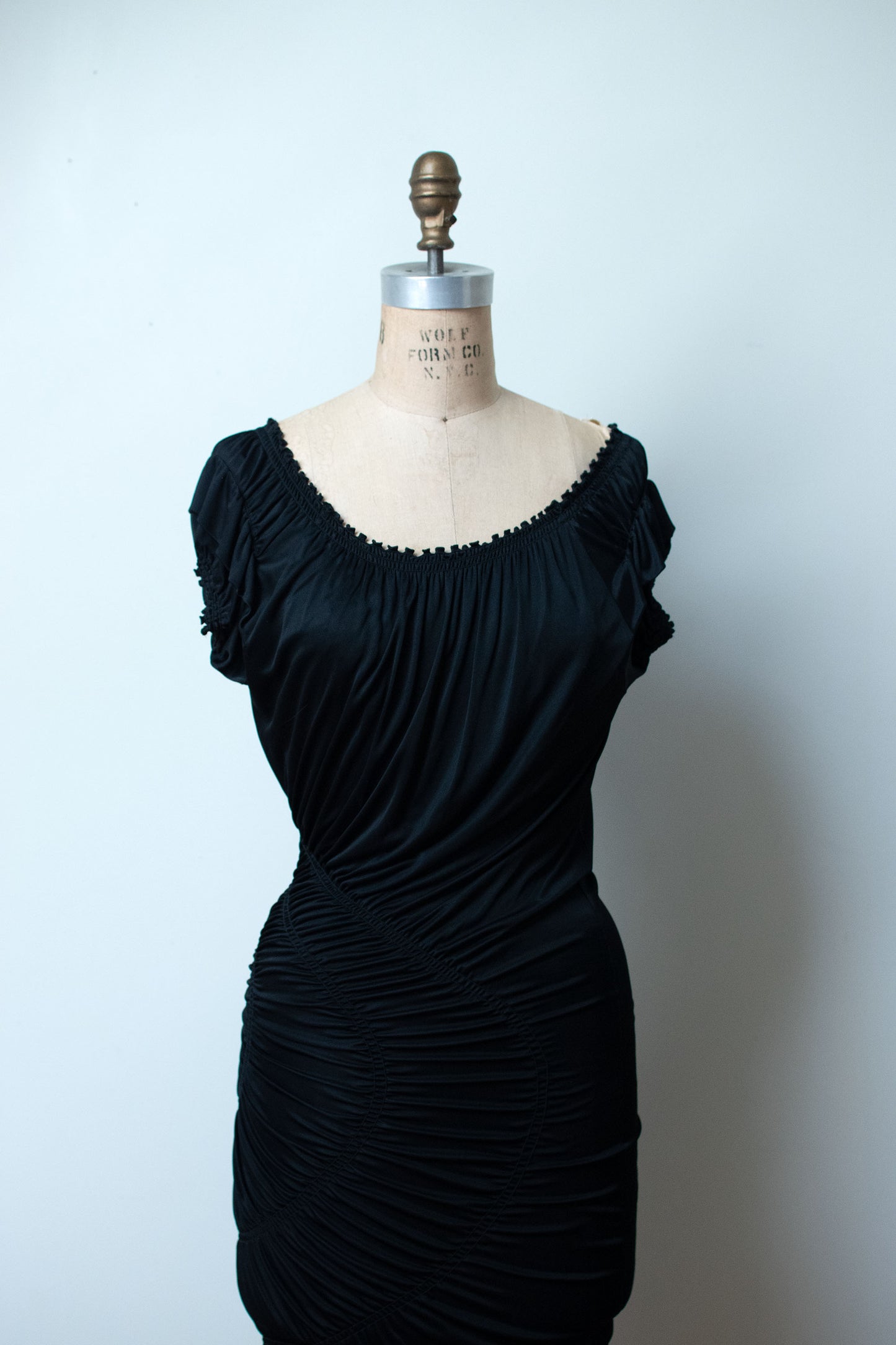 Black Ruched Dress | Jean Paul Gaultier