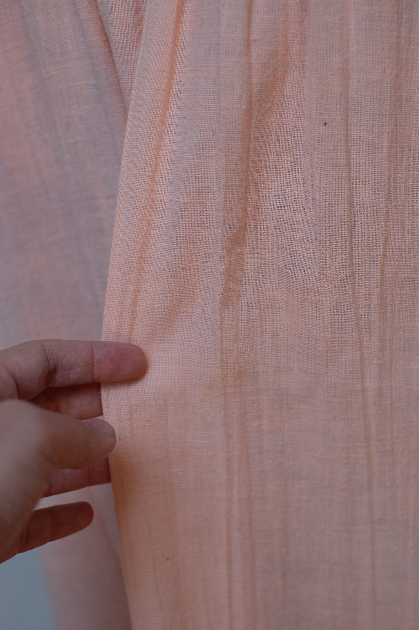 1970s Peach Gauze Dress