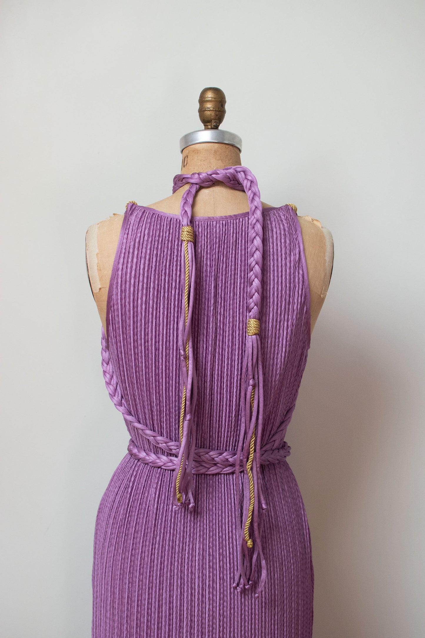 1980s Lilac dress w/ Braided Belt | Mary Mcfadden