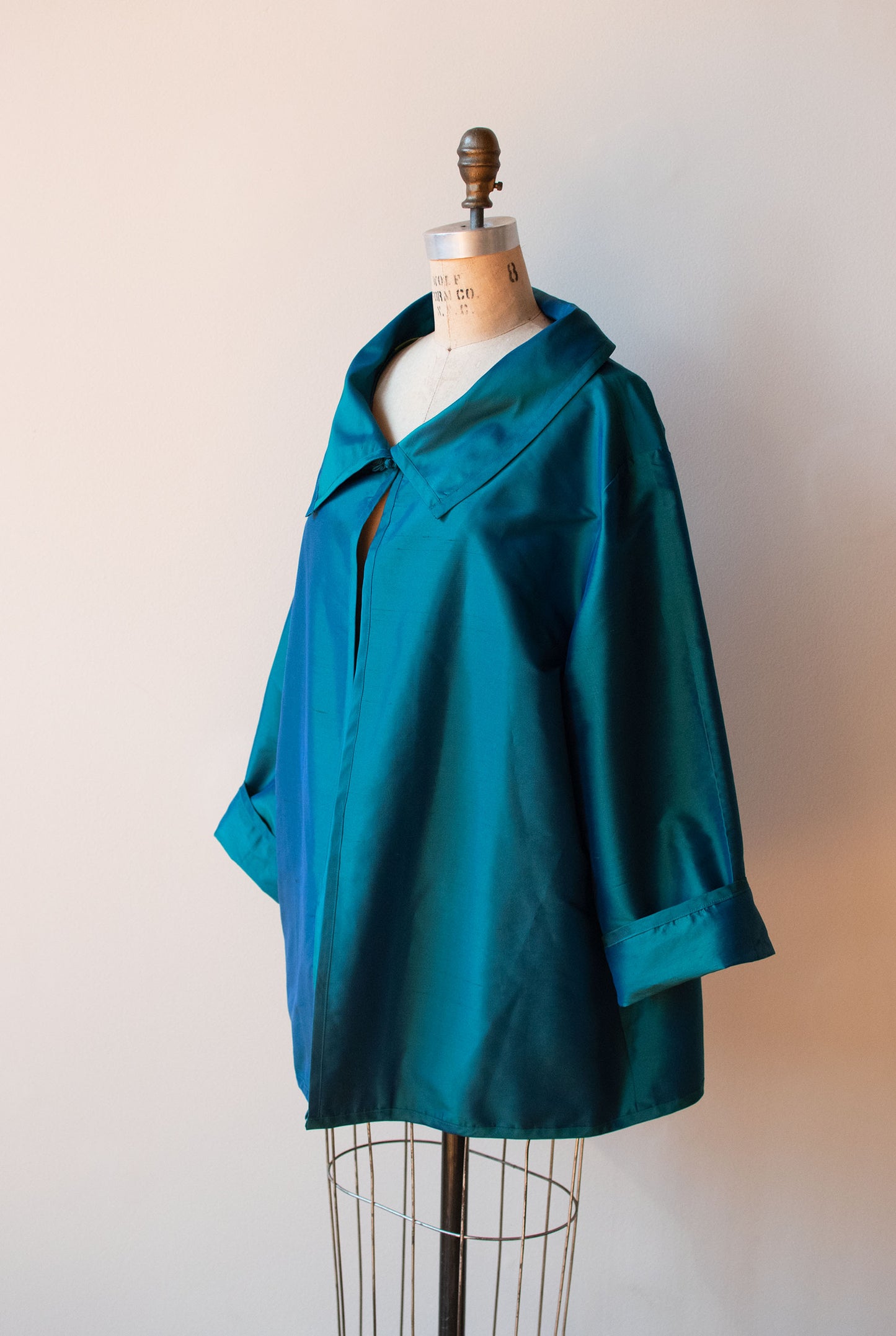 Green Silk Coat | Victor Costa