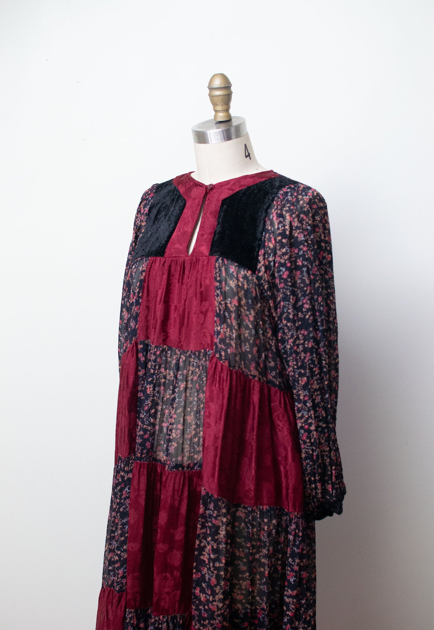 1970s Mixed Print Dress