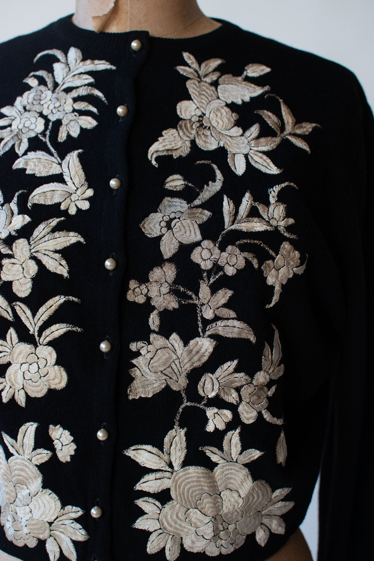 1950s Embroidered Cashmere Cardigan | Hellen Bond Carruthers