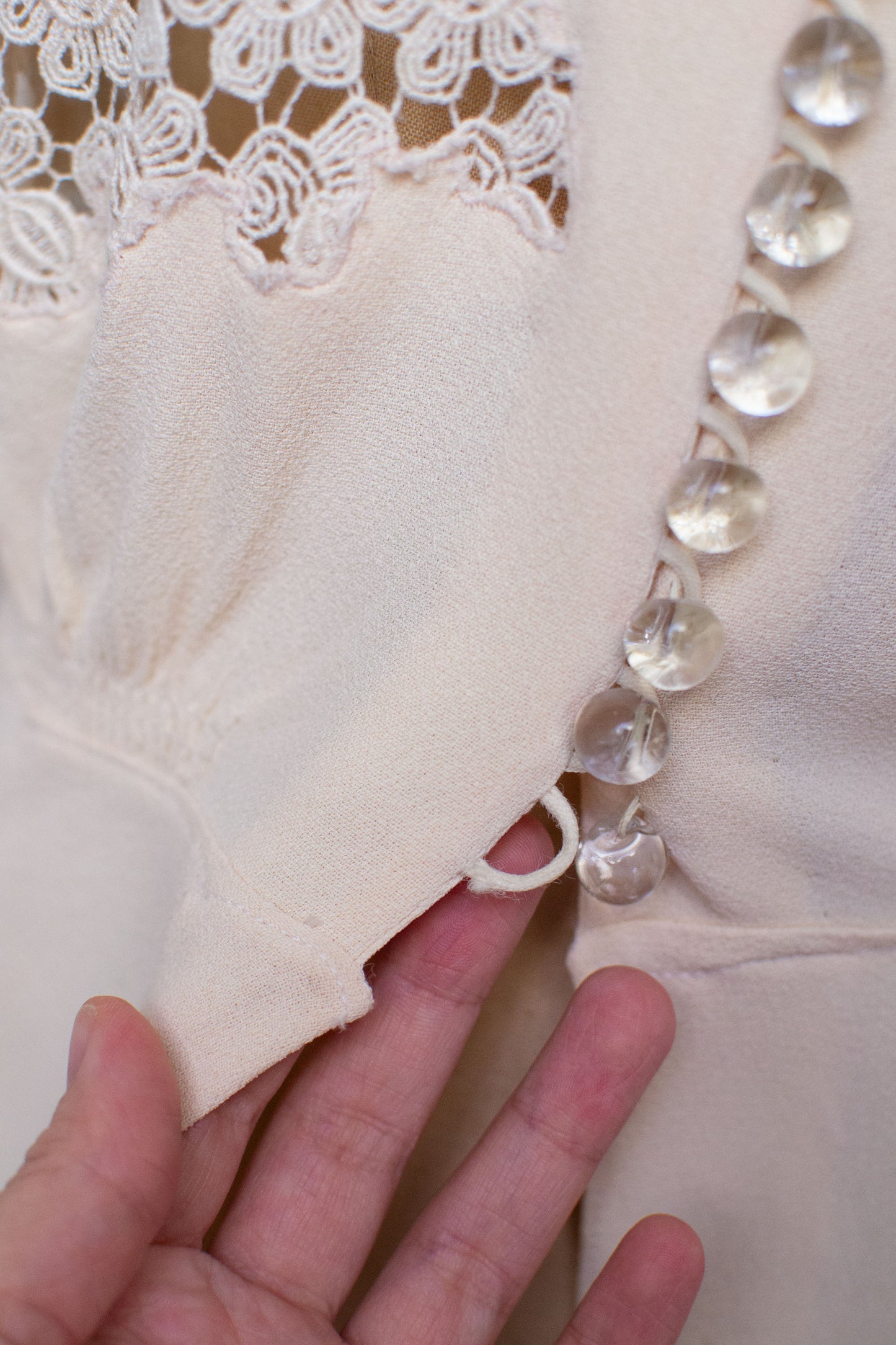 1930s Cream Crochet Blouse | FOGA