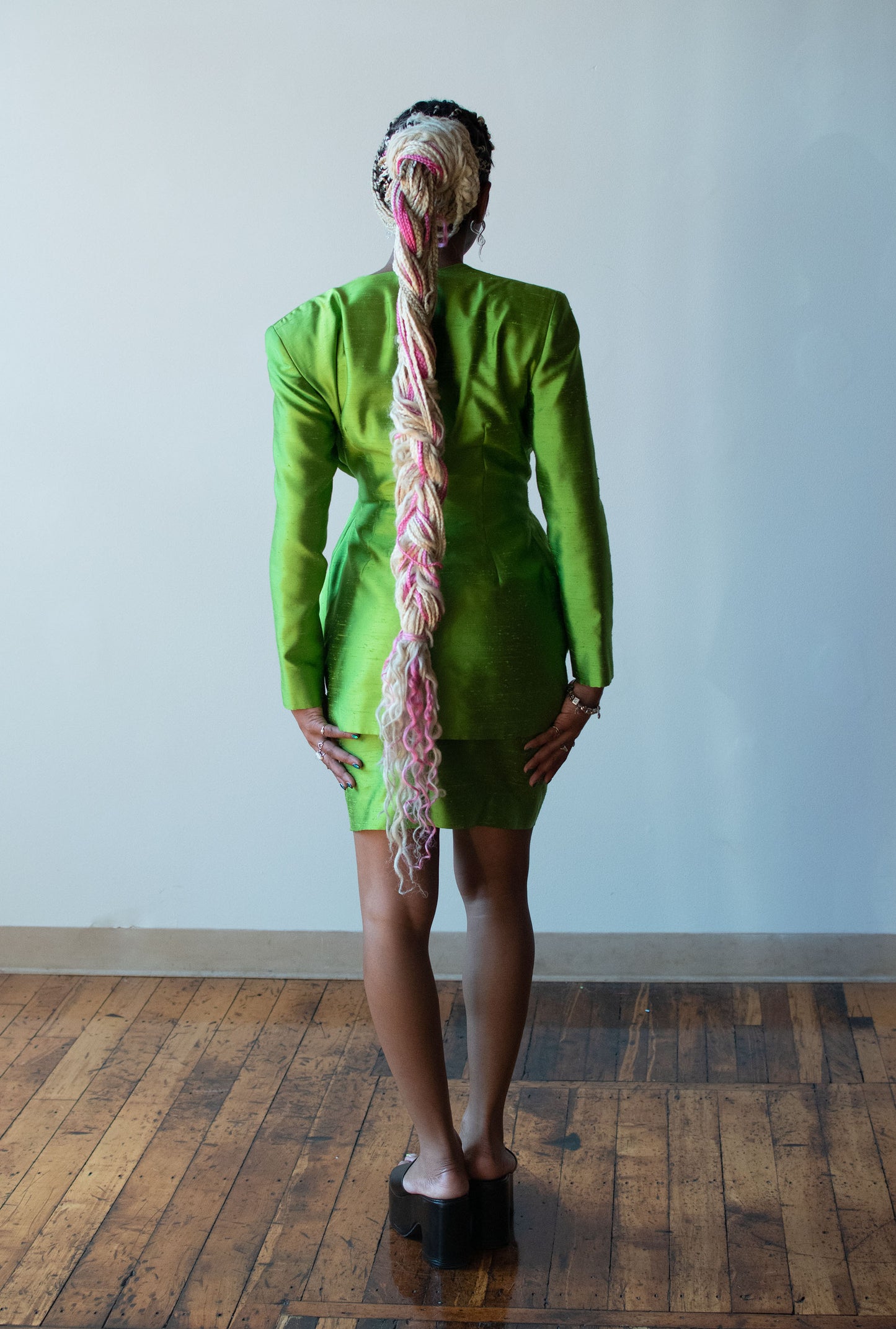 Green Silk Suit | Donna Karan