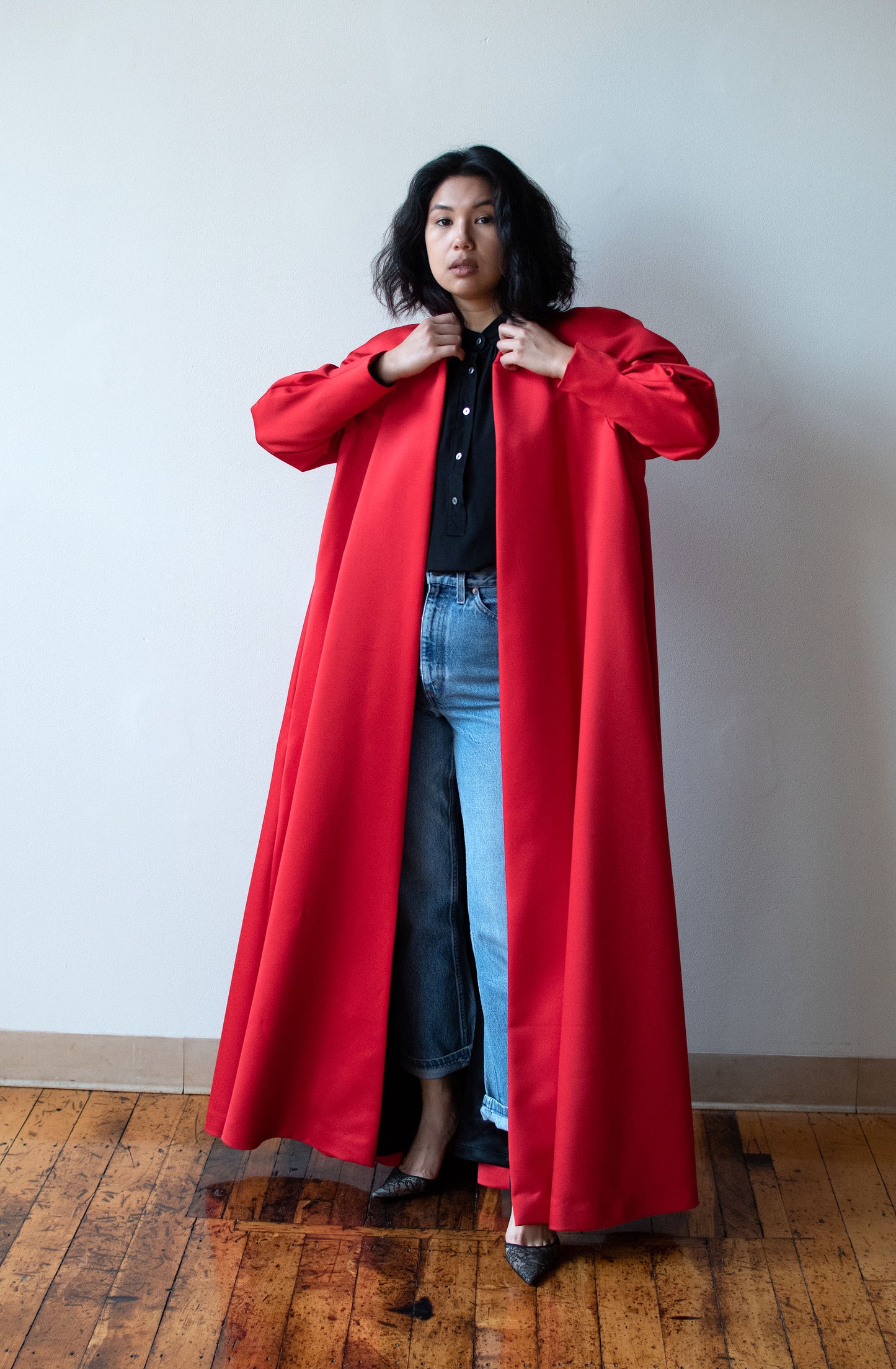 Red Evening Coat | Victor Costa