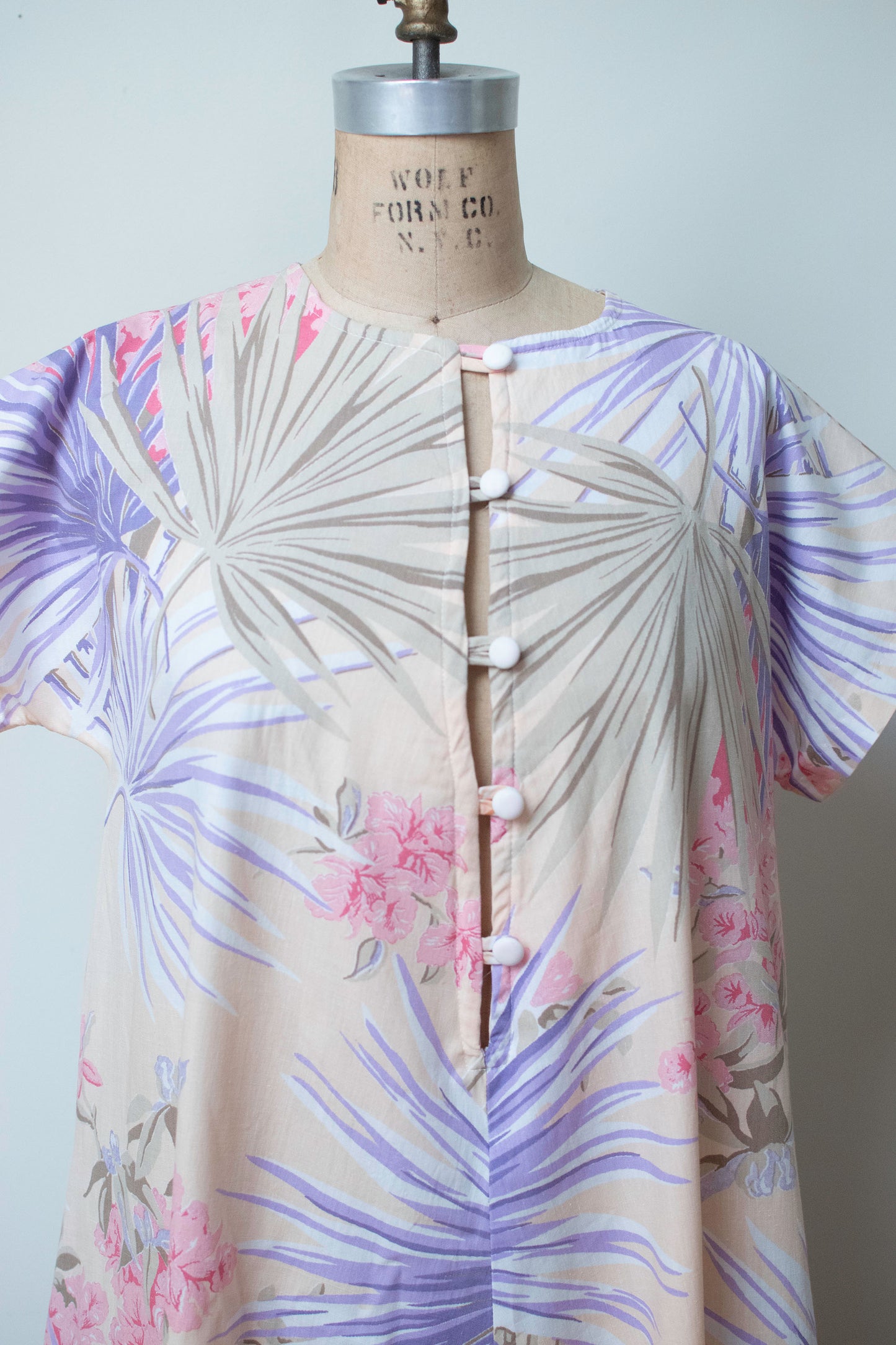 1980s Peach Floral Caftan