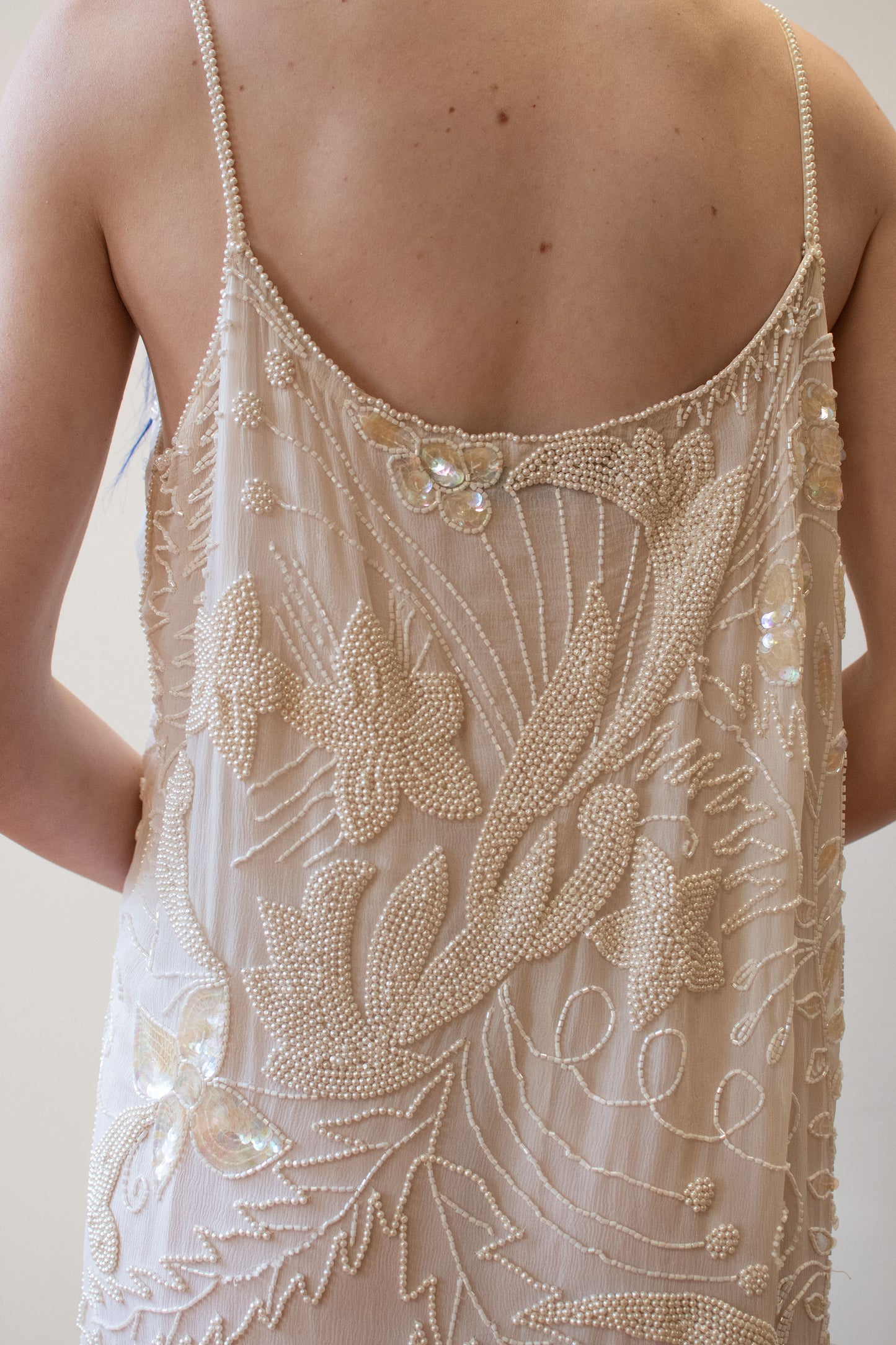 1980s Beaded Chiffon Dress