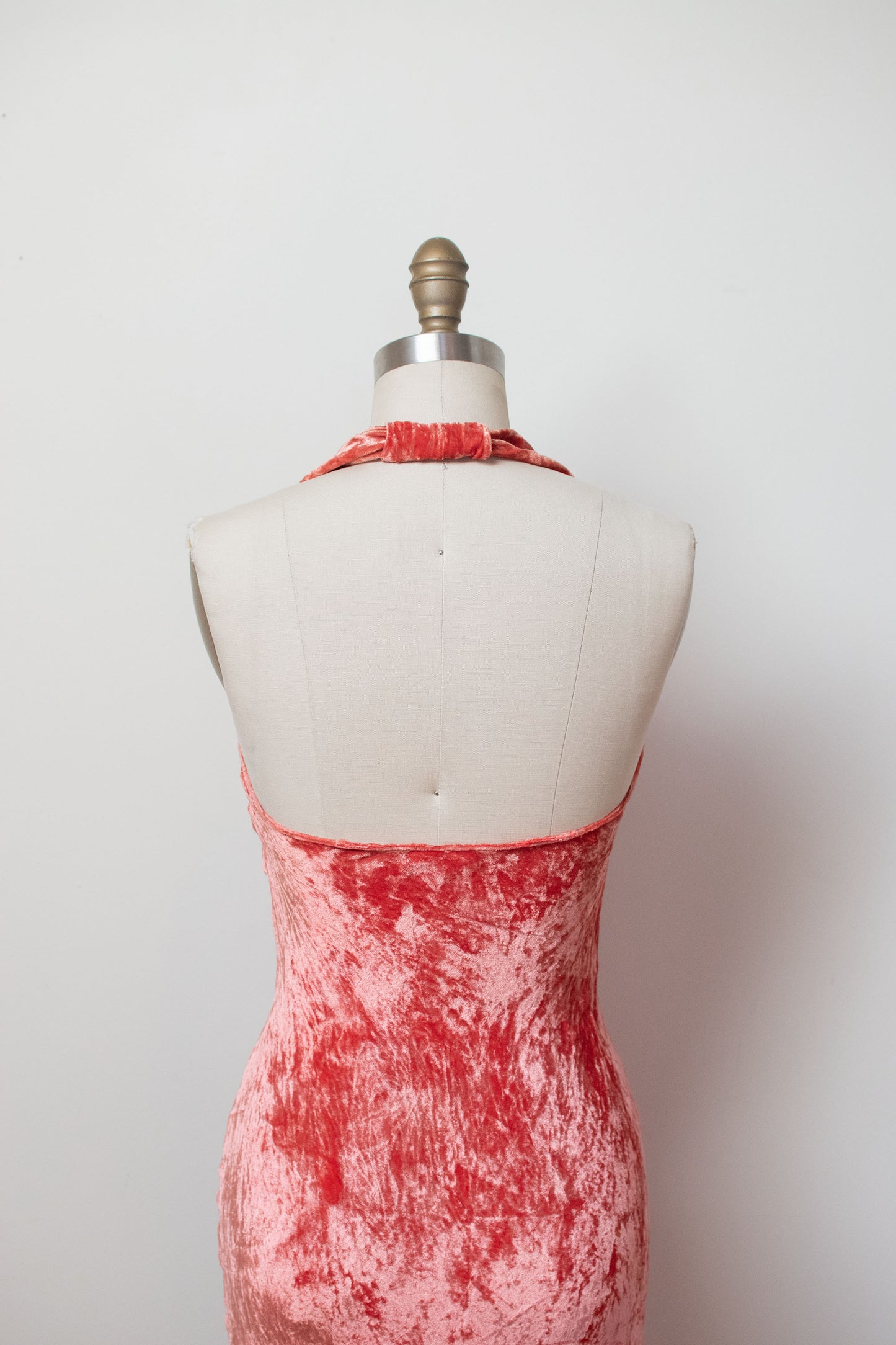 1930s Crushed Velvet Halter Dress