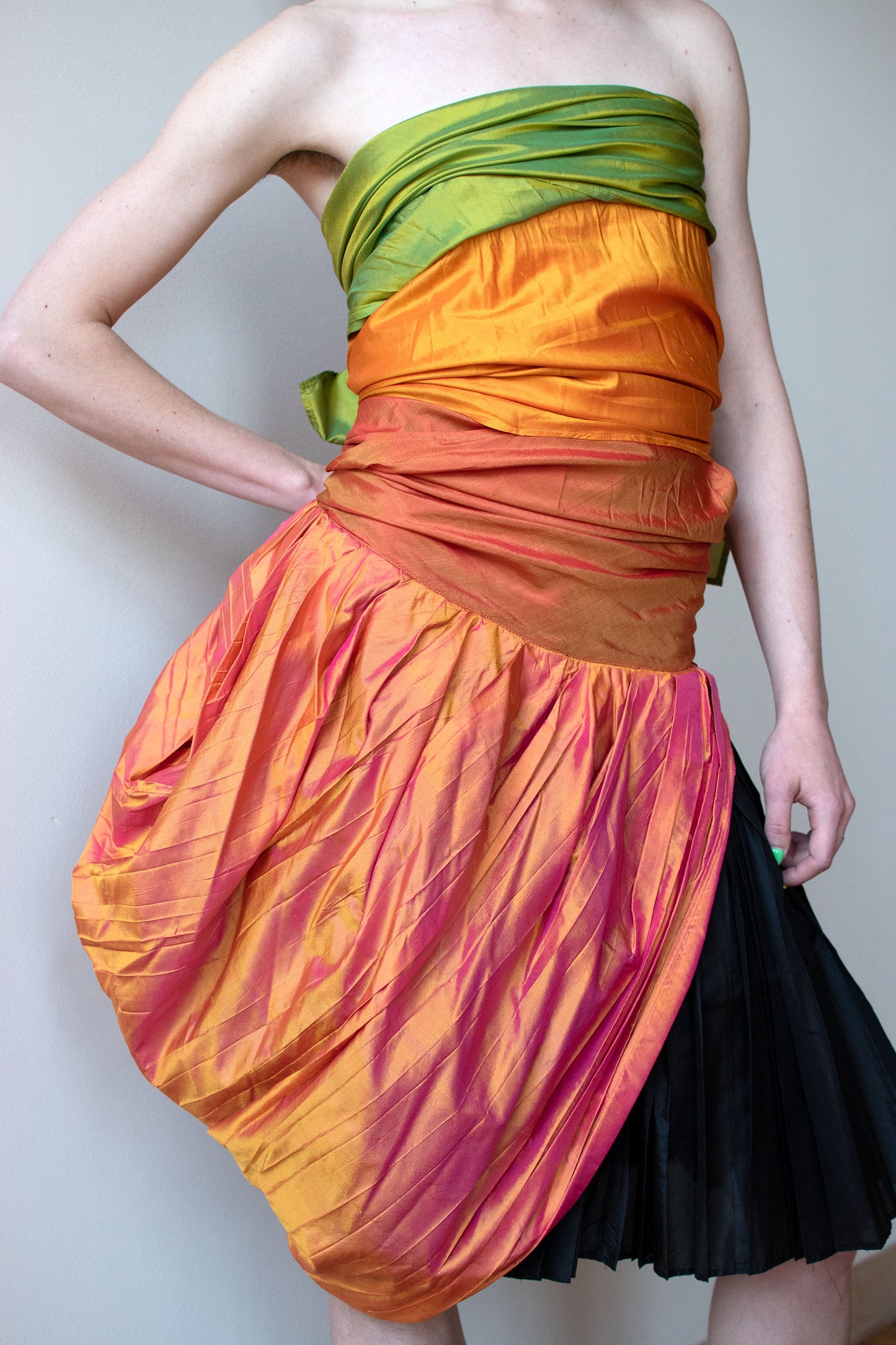 1990s Convertible Silk dress