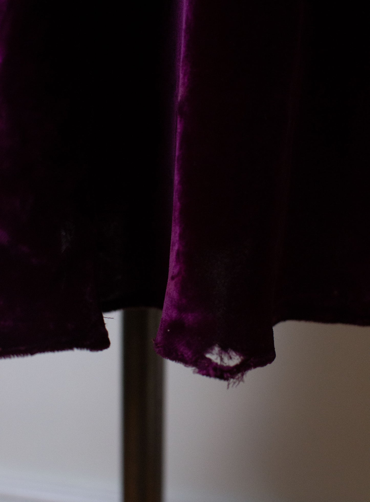 1930s Plum Velvet Gown | Cold Shoulder Sleeves