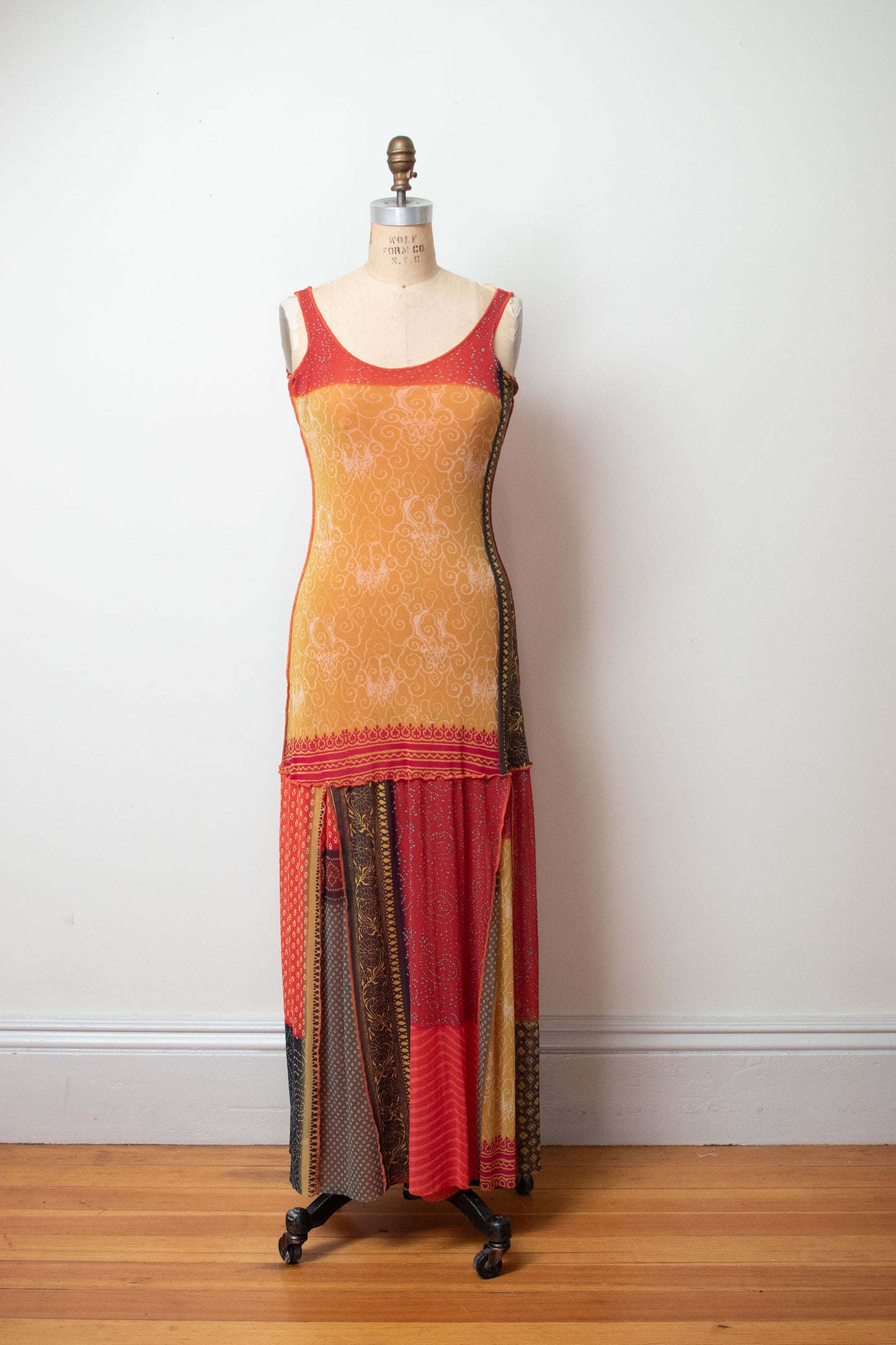 Mixed Print Mesh Dress | Jean Paul Gaultier
