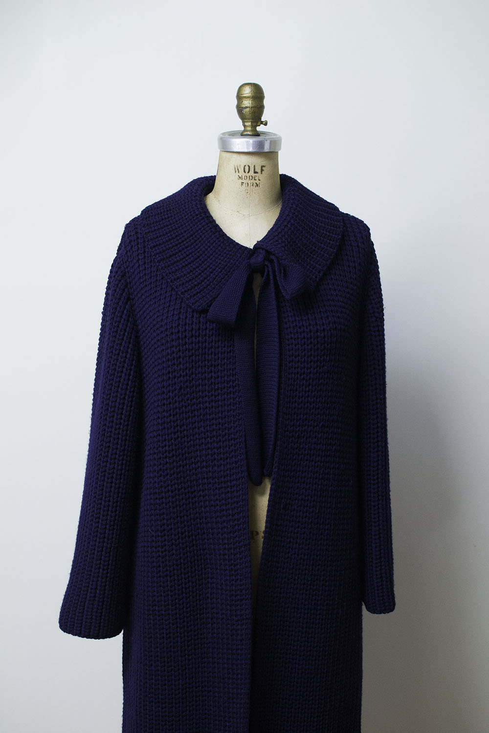 SALE 1960s Sweater Coat / 60s Goldworm Navy Blue Duster
