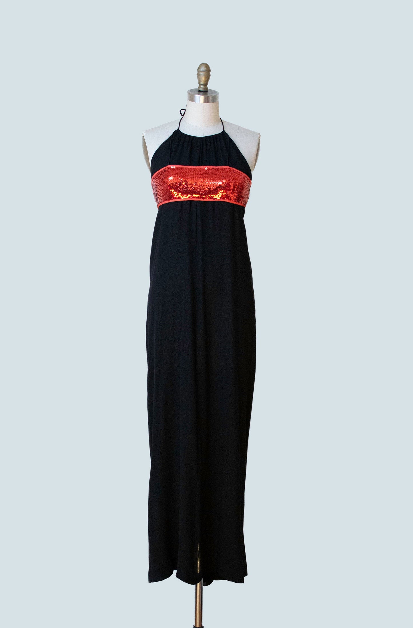 1970s Pierre Cardin Dress / 70s Chiffon Sequin Evening Gown