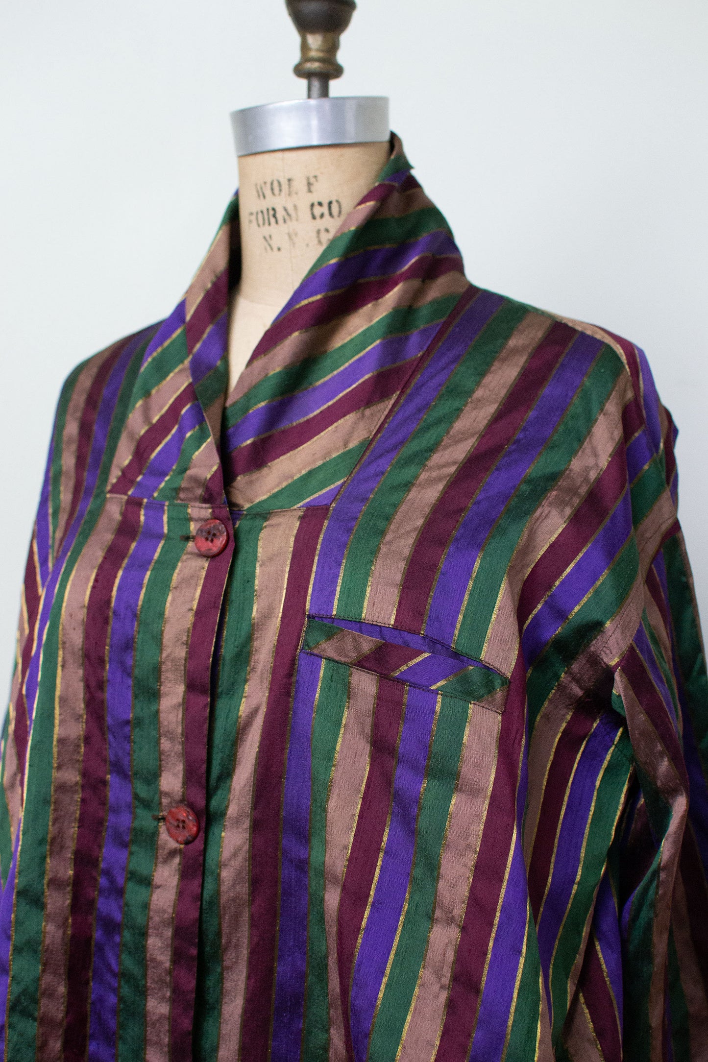 1990s 90s Striped Silk Blouse | Romeo Gigli